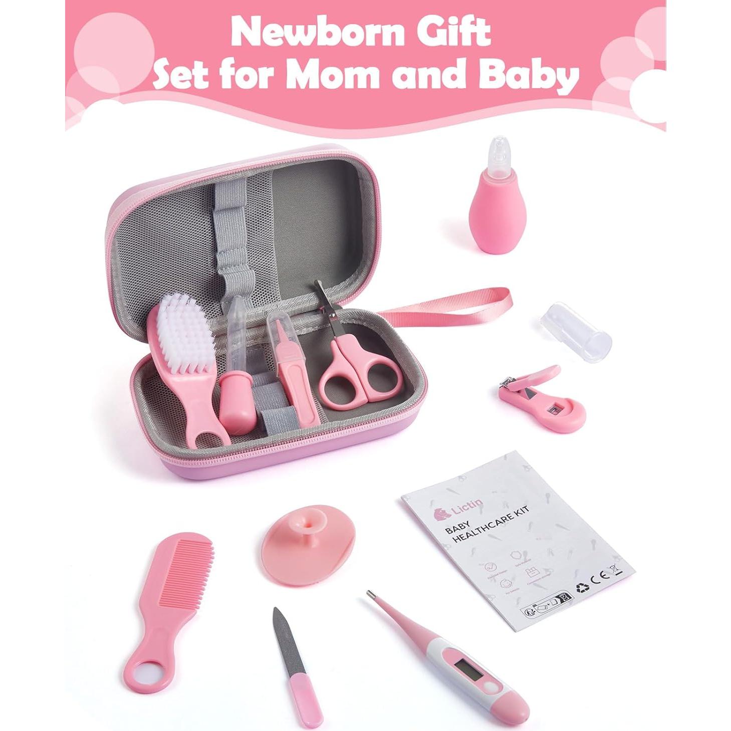 Kit de Cuidado para Bebés Lictin Rosa - 12 Piezas Seguras