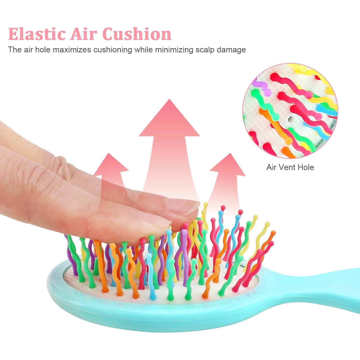 HOFASON Set de 3 Mini Cepillos de Pelo Húmedo Viaje 15.7cm