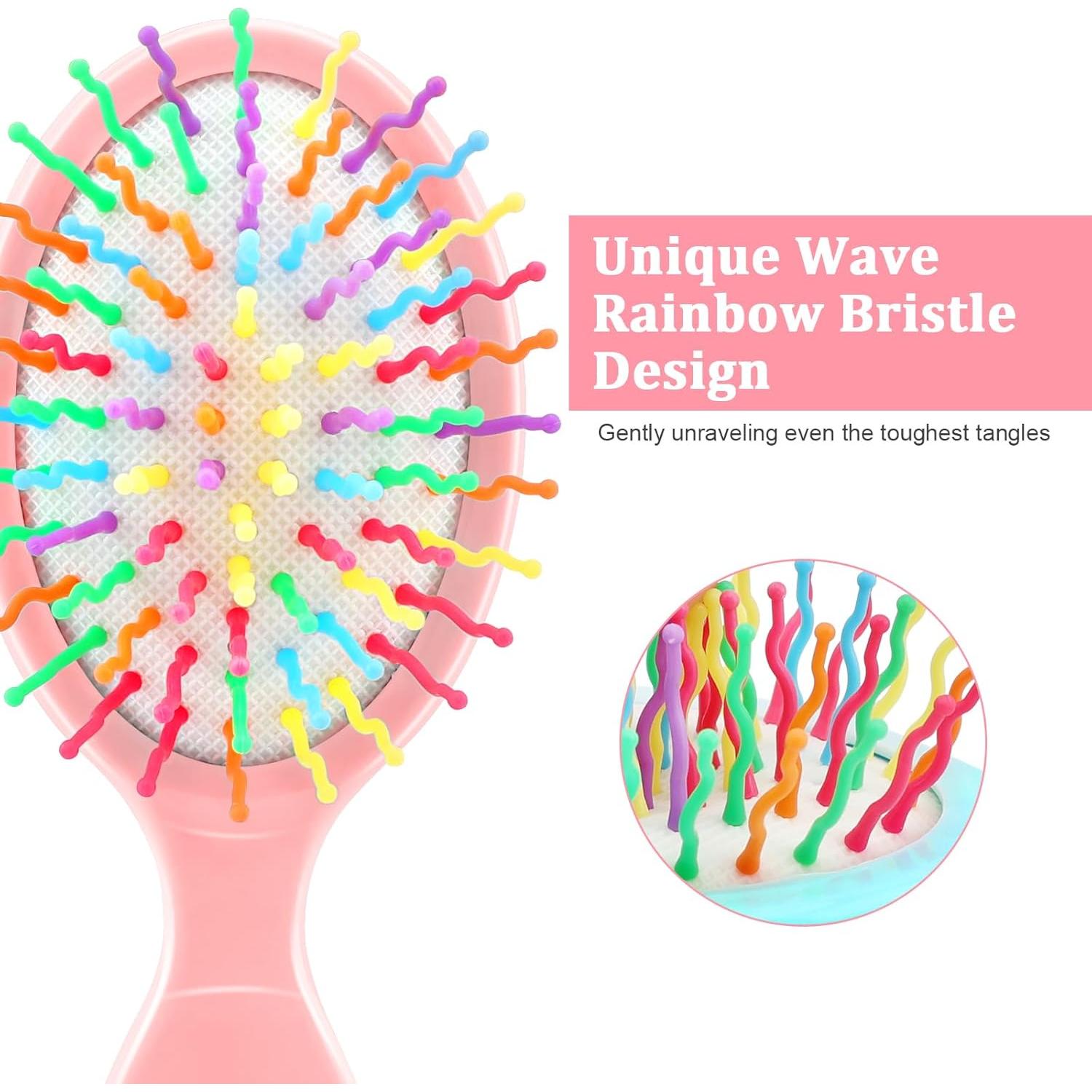 HOFASON Set de 3 Mini Cepillos de Pelo Húmedo Viaje 15.7cm