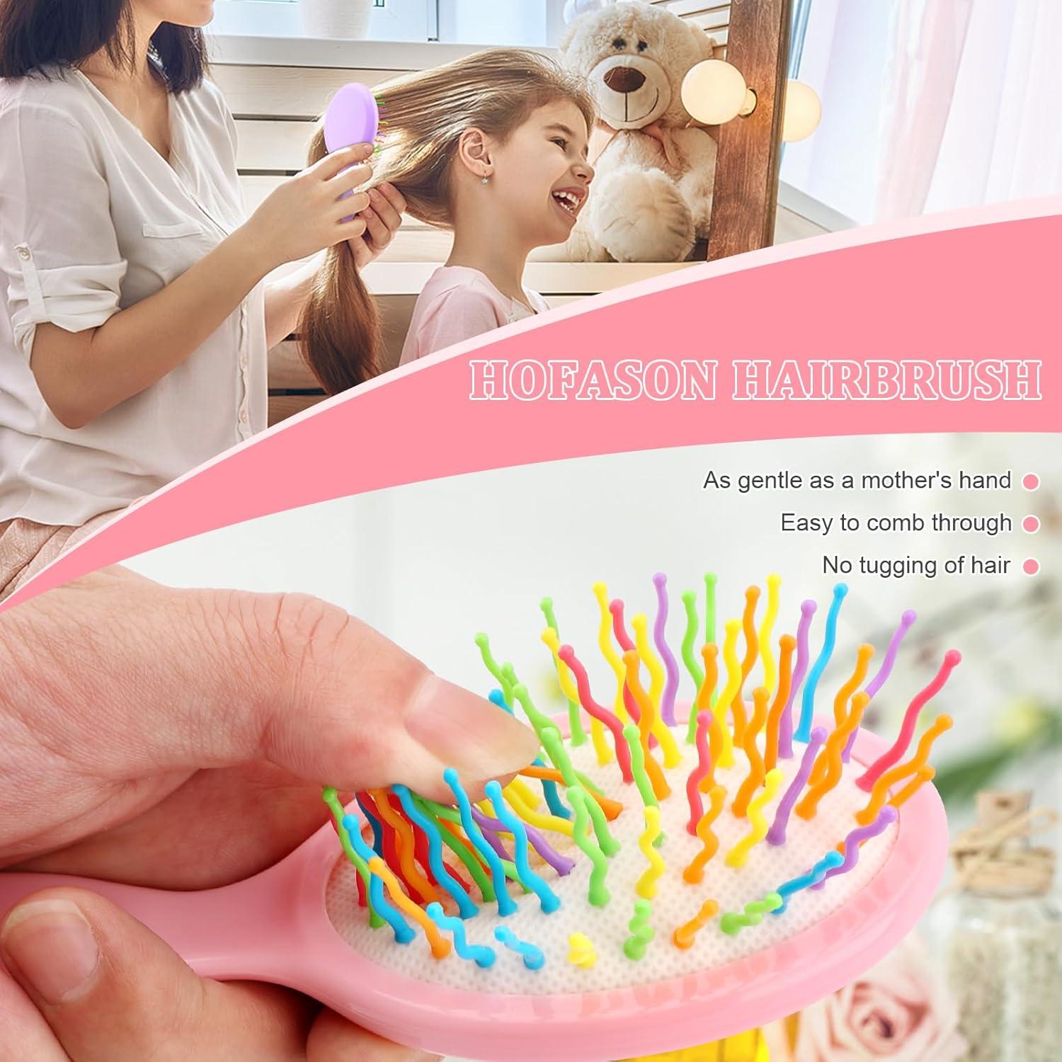 HOFASON Set de 3 Mini Cepillos de Pelo Húmedo Viaje 15.7cm