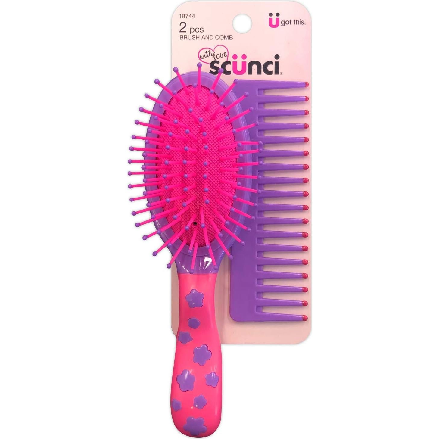 Set de Cepillo y Peine Scunci para Niñas - 2 Piezas