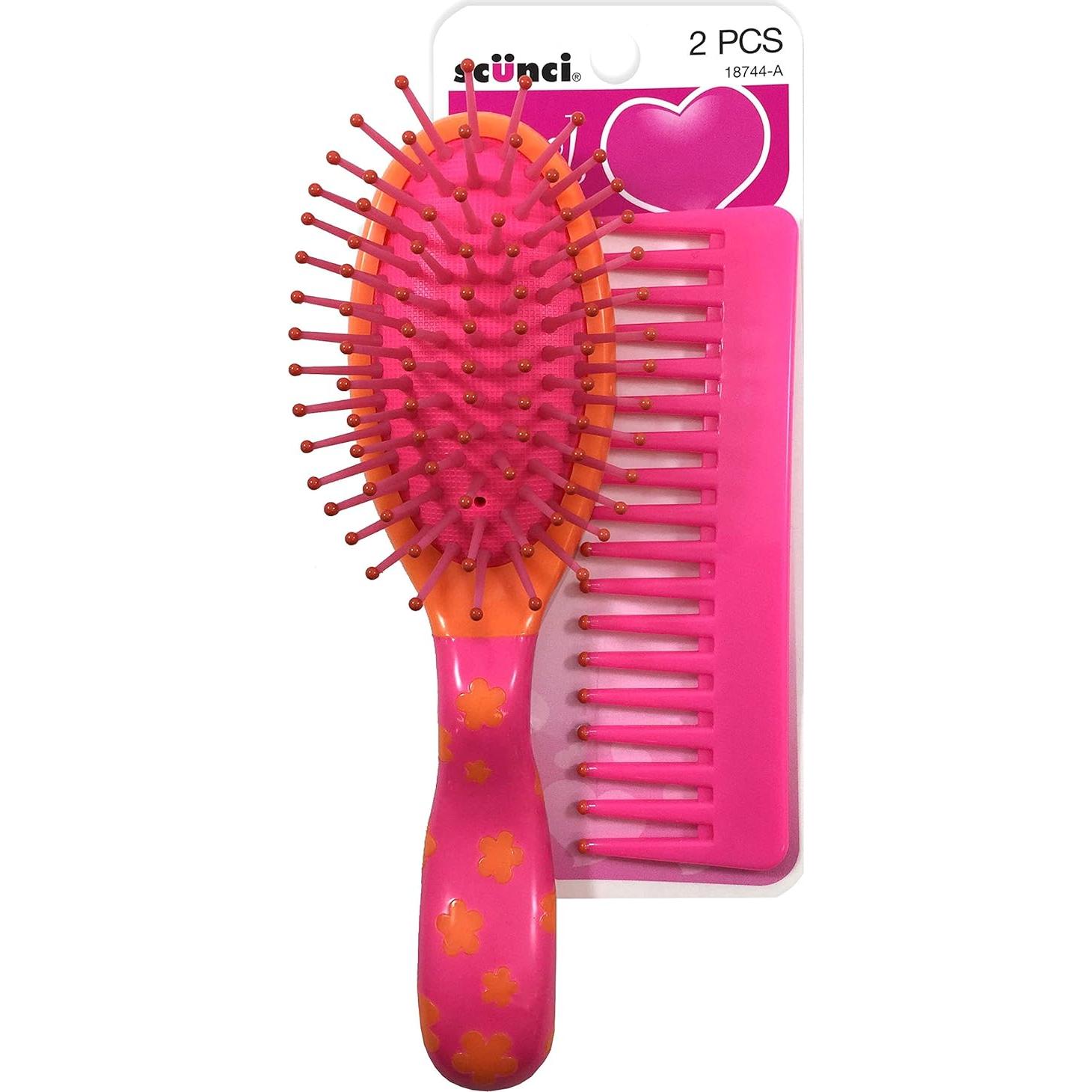 Set de Cepillo y Peine Scunci para Niñas - 2 Piezas