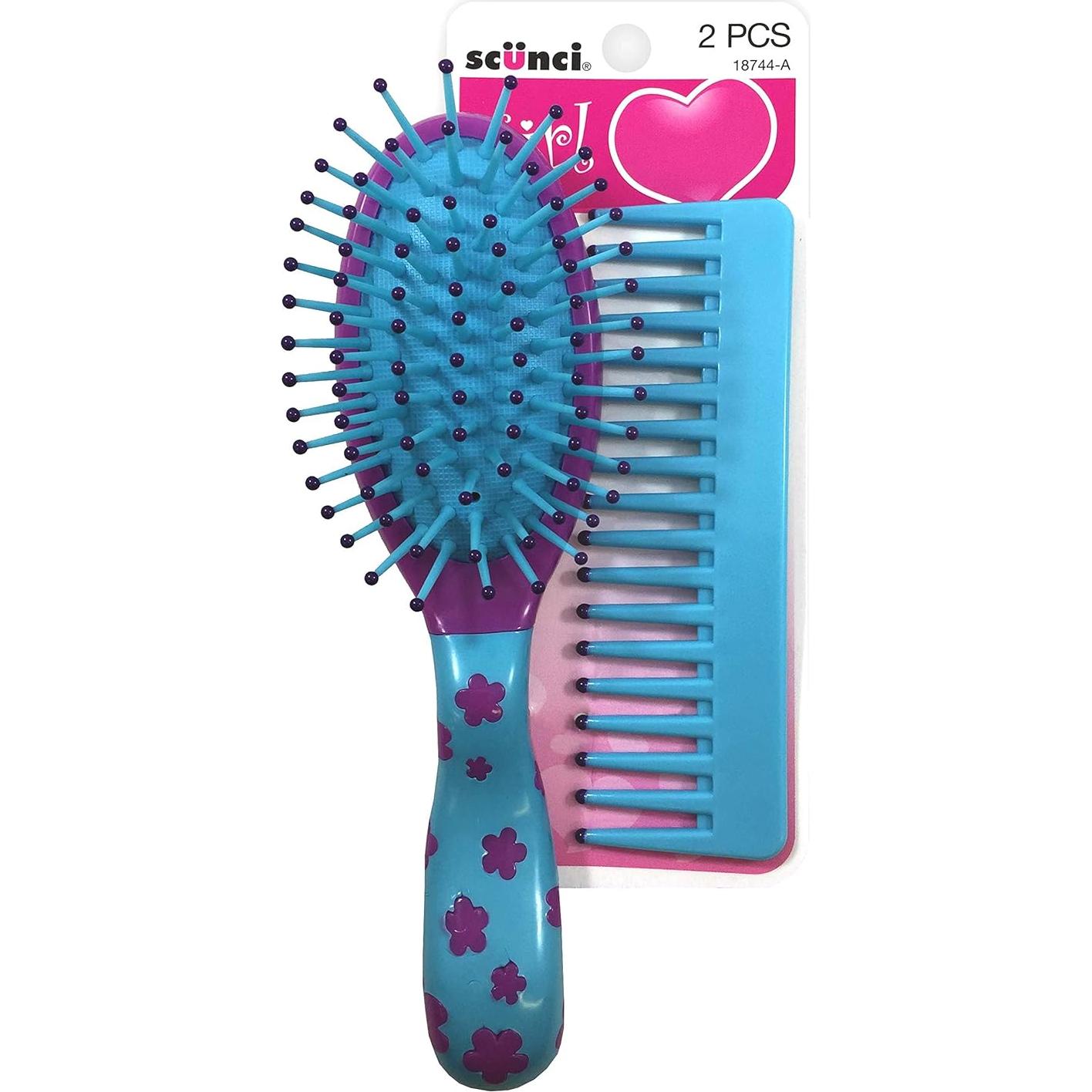 Set de Cepillo y Peine Scunci para Niñas - 2 Piezas