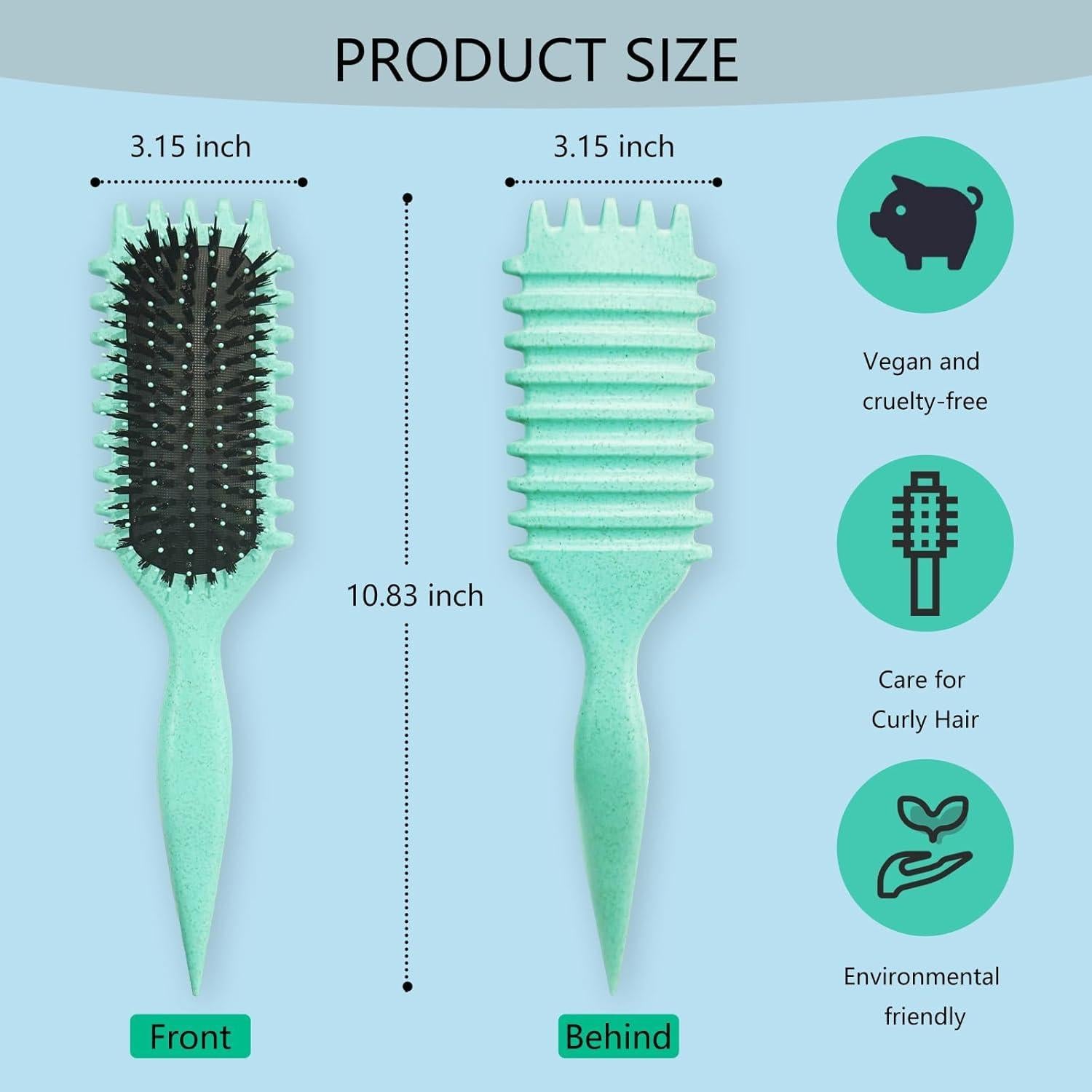 Cepillo Definidor de Rizos Jefuzh - Cerdas de Jabalí 23.88 cm