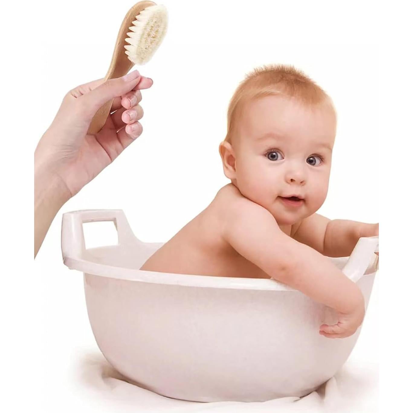 Cepillo Suave para Bebés Huayingmei con Mango de Madera