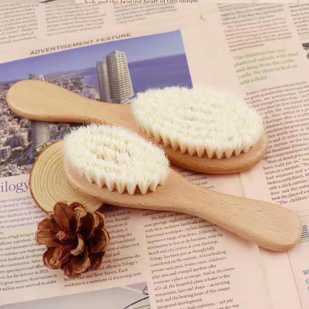 Cepillo Suave para Bebés Huayingmei con Mango de Madera