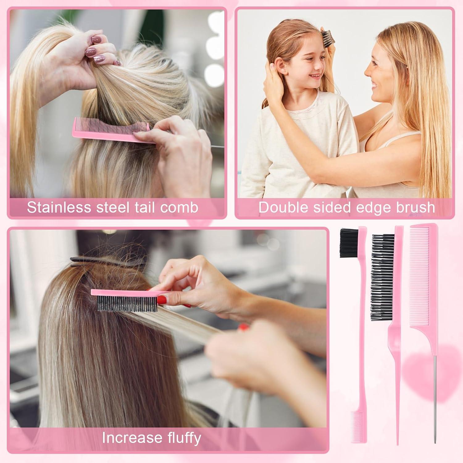 Juego de Cepillos para el Cabello ProSuites 15 Pcs Rosa