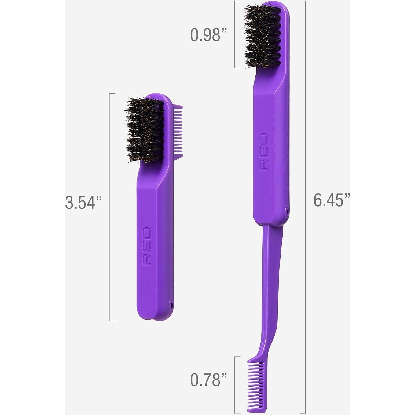 Peine Plegable 2-en-1 Red by Kiss con Cepillo de Bordes