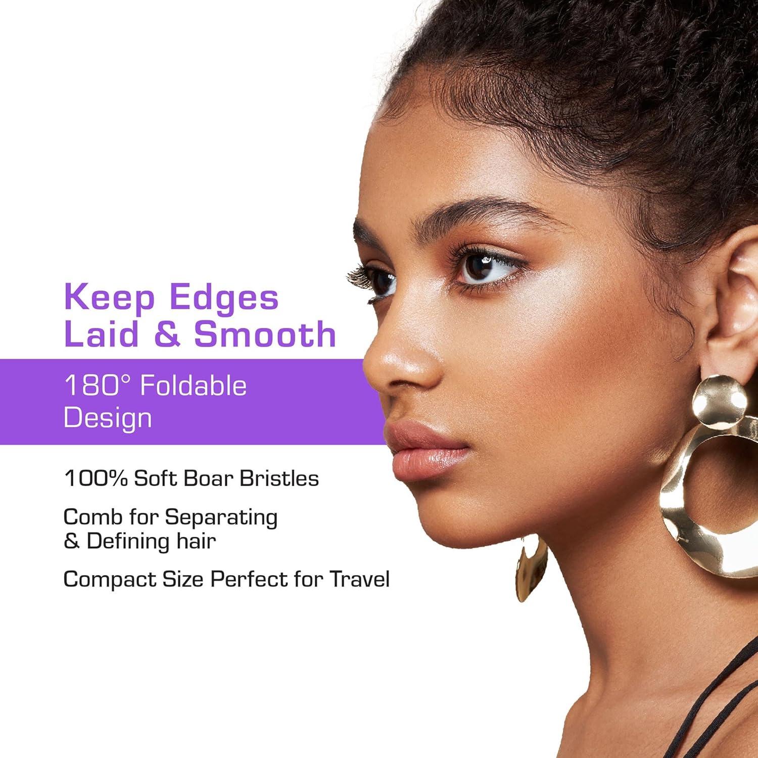 Peine Plegable 2-en-1 Red by Kiss con Cepillo de Bordes