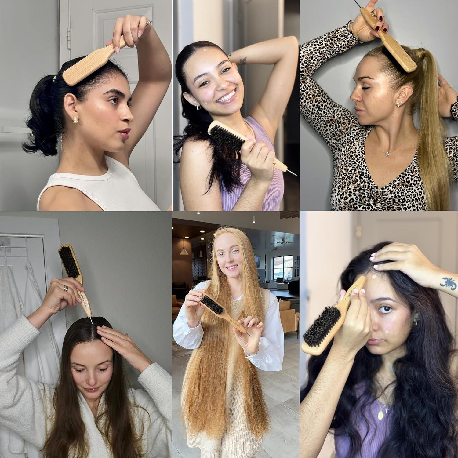 Cepillo de Cerda de Jabalí GranNaturals para Alisar y Estilizar