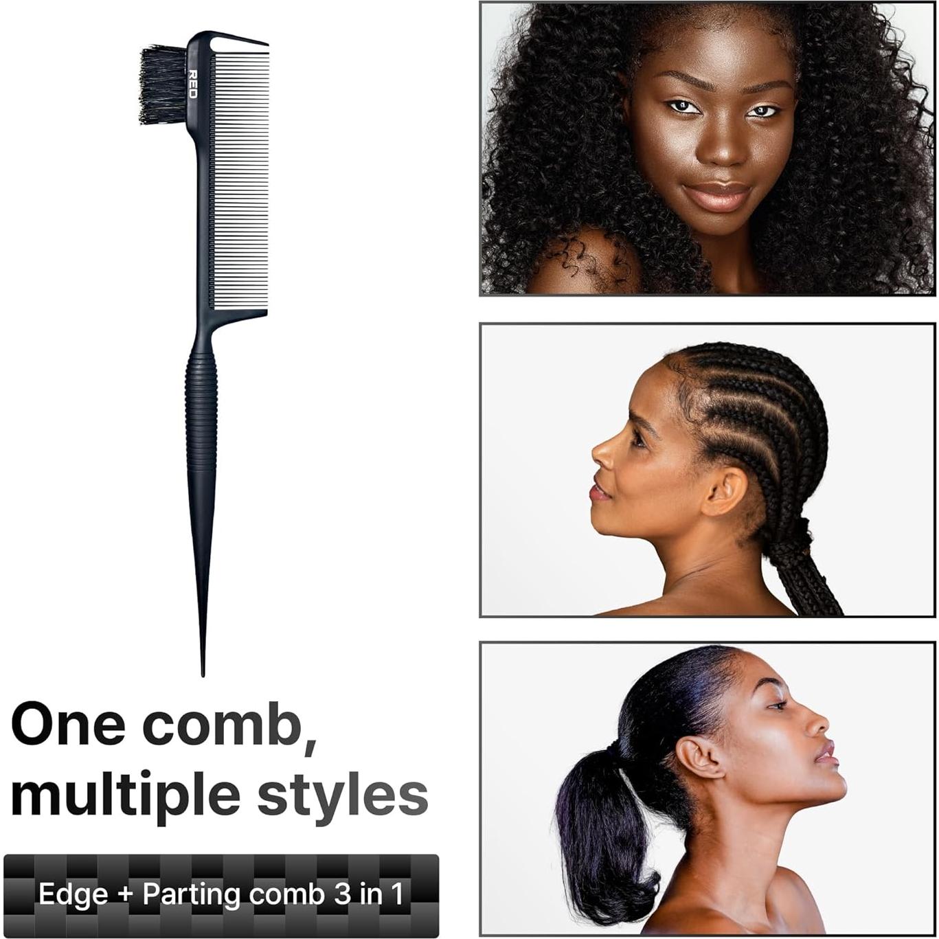 Peine de Estilizado RED by Kiss Fibra de Carbono 3 en 1