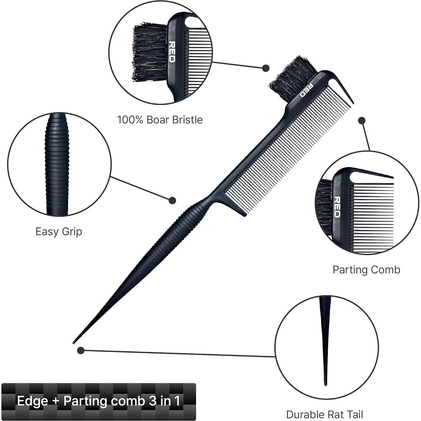 Peine de Estilizado RED by Kiss Fibra de Carbono 3 en 1