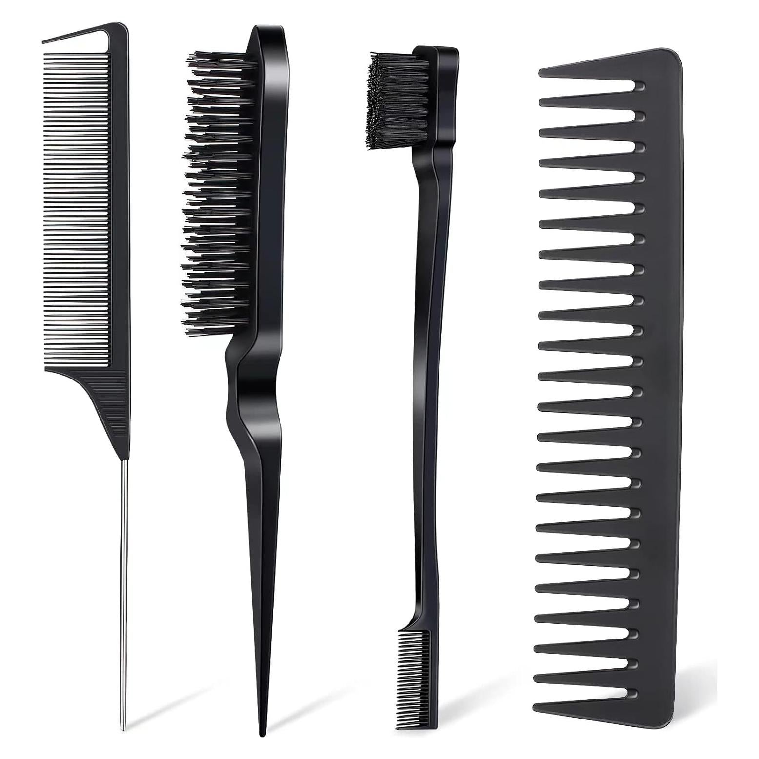 Juego de 4 Peines Estilizador Anmieciu - Negro, Multifuncional