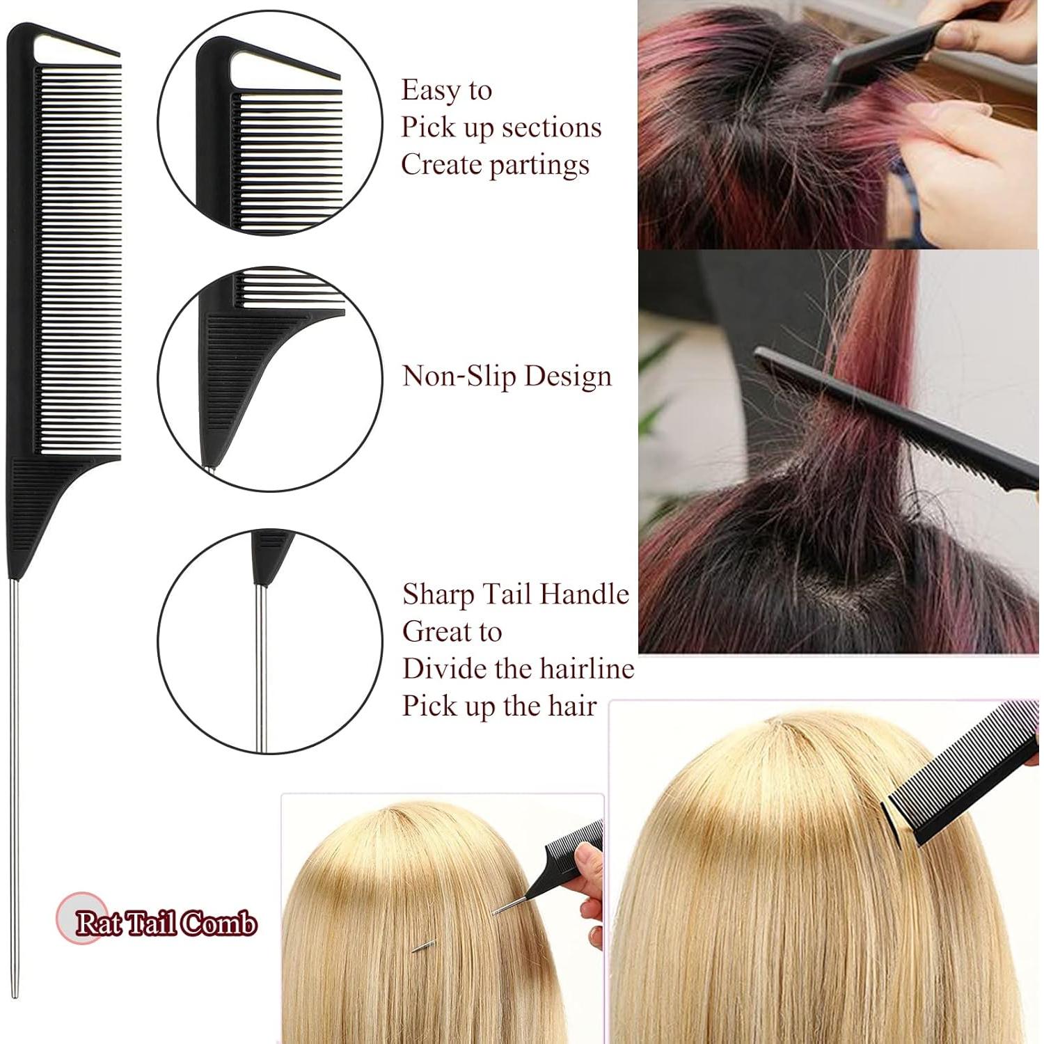 Juego de Peines y Cepillos NEWAY US para Estilizar Cabello 8 PCS