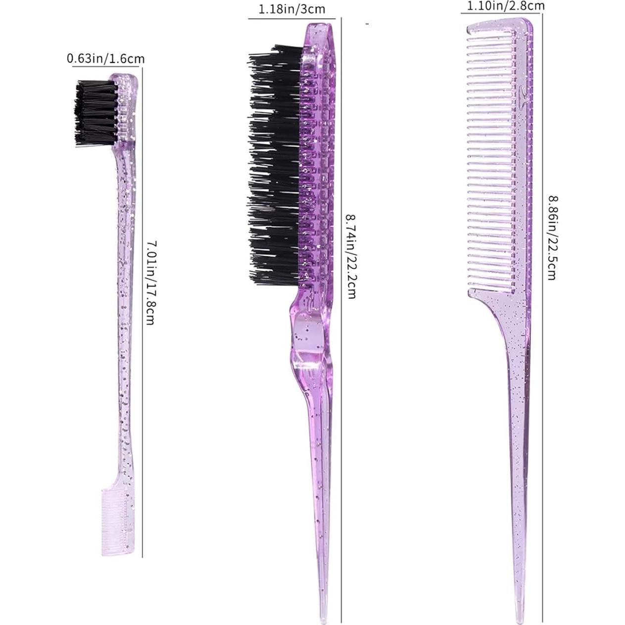 Juego de 6 Cepillos de Bordes Morado LINYUEARUI - Estilizado Cabello
