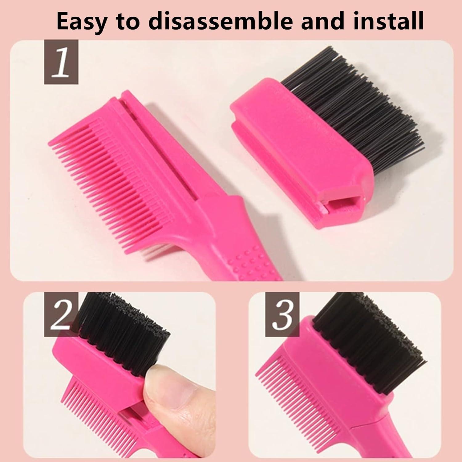 Set 2 Pcs Cepillo de Bordes y Peine de Cola Cbhoktyue