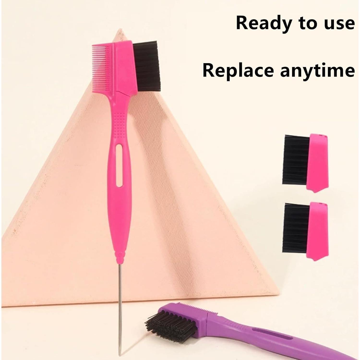 Set 2 Pcs Cepillo de Bordes y Peine de Cola Cbhoktyue