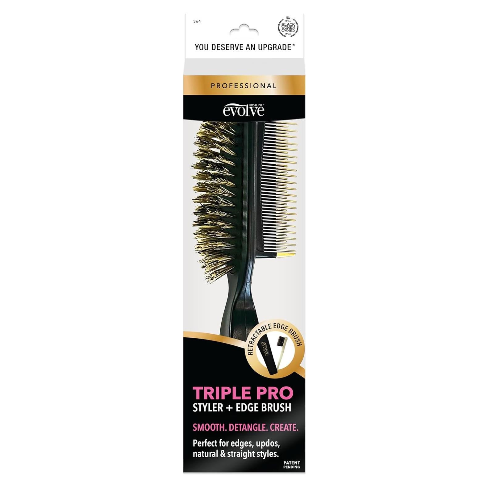 Evolve Triple Pro Styler 3 en 1 con Cepillo de Bordes