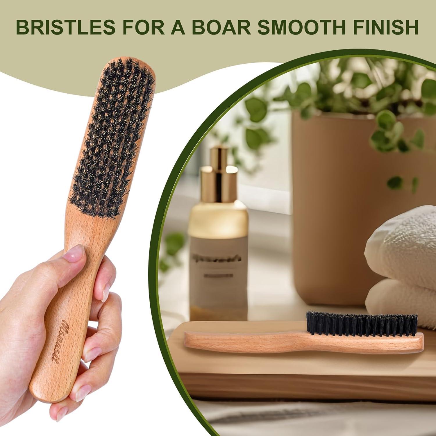 Cepillo de Cerdas de Jabalí Msnasit para Alisar Cabello