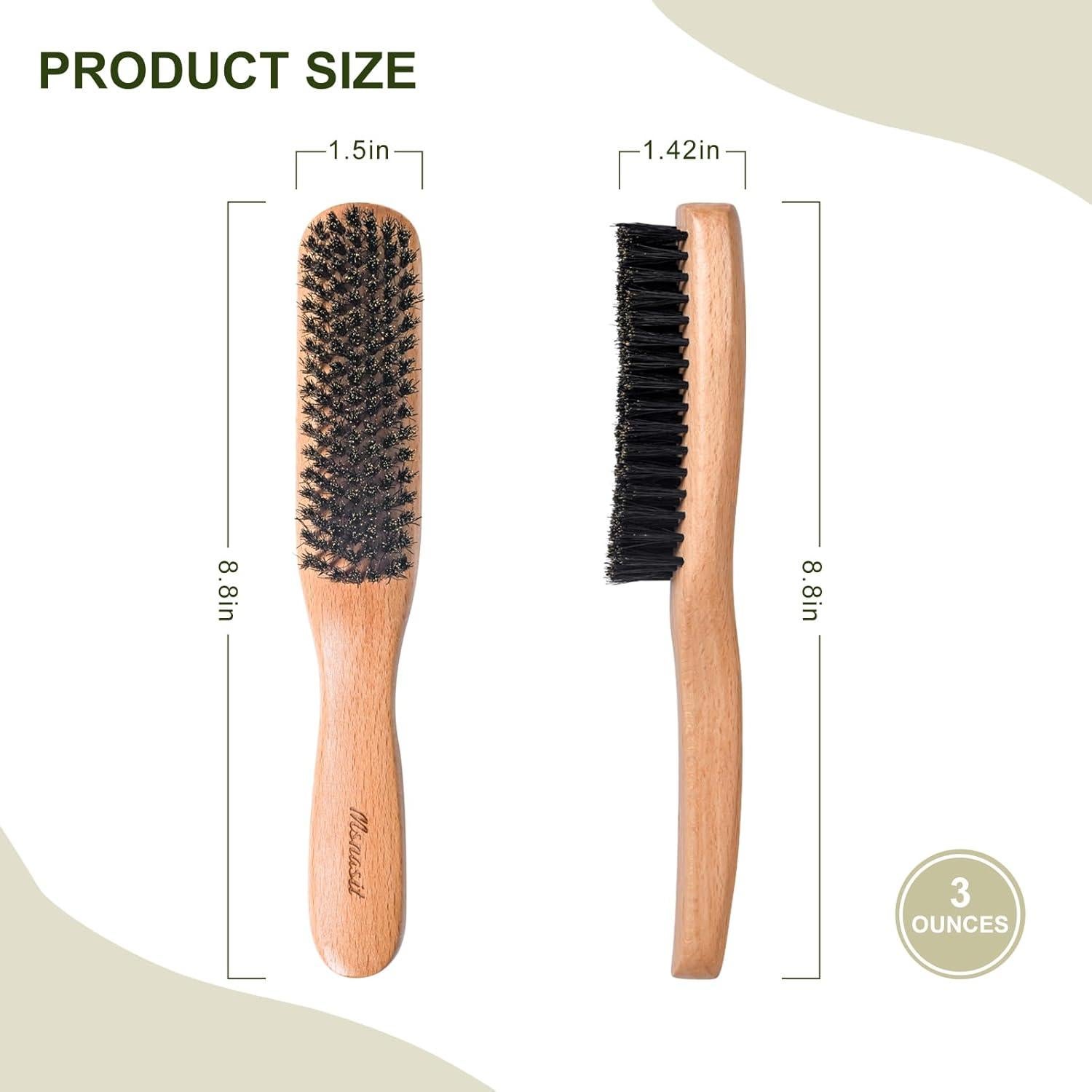 Cepillo de Cerdas de Jabalí Msnasit para Alisar Cabello