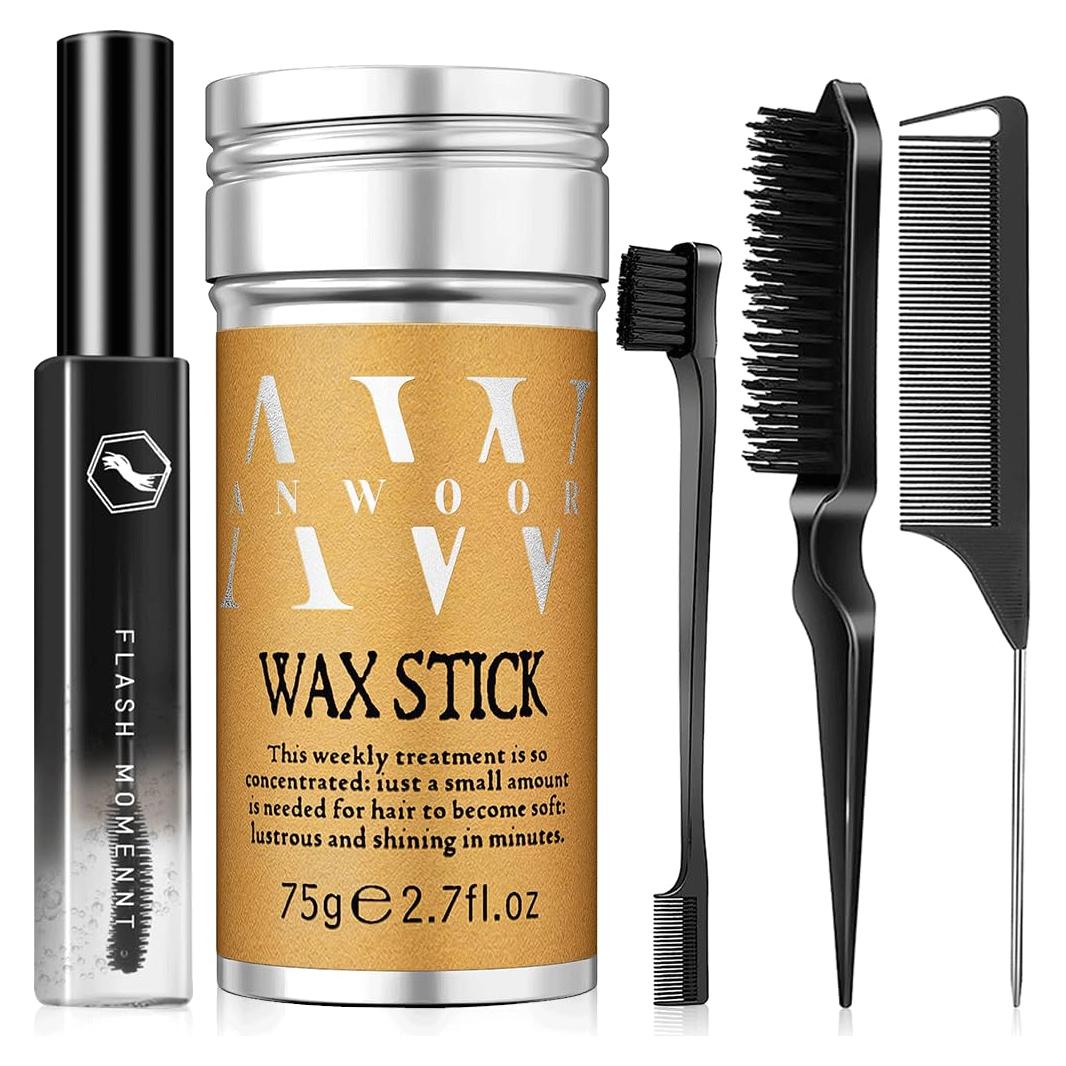 Barra de Cera para Cabello AnWoor + Cepillo Suave 3 en 1