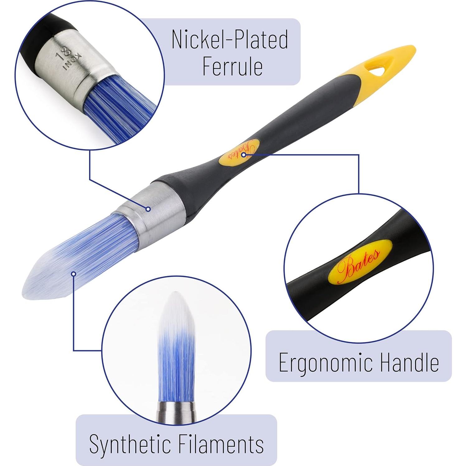 Brocha de Recorte Bates 1.9 cm Amarillo-Negro Profesional