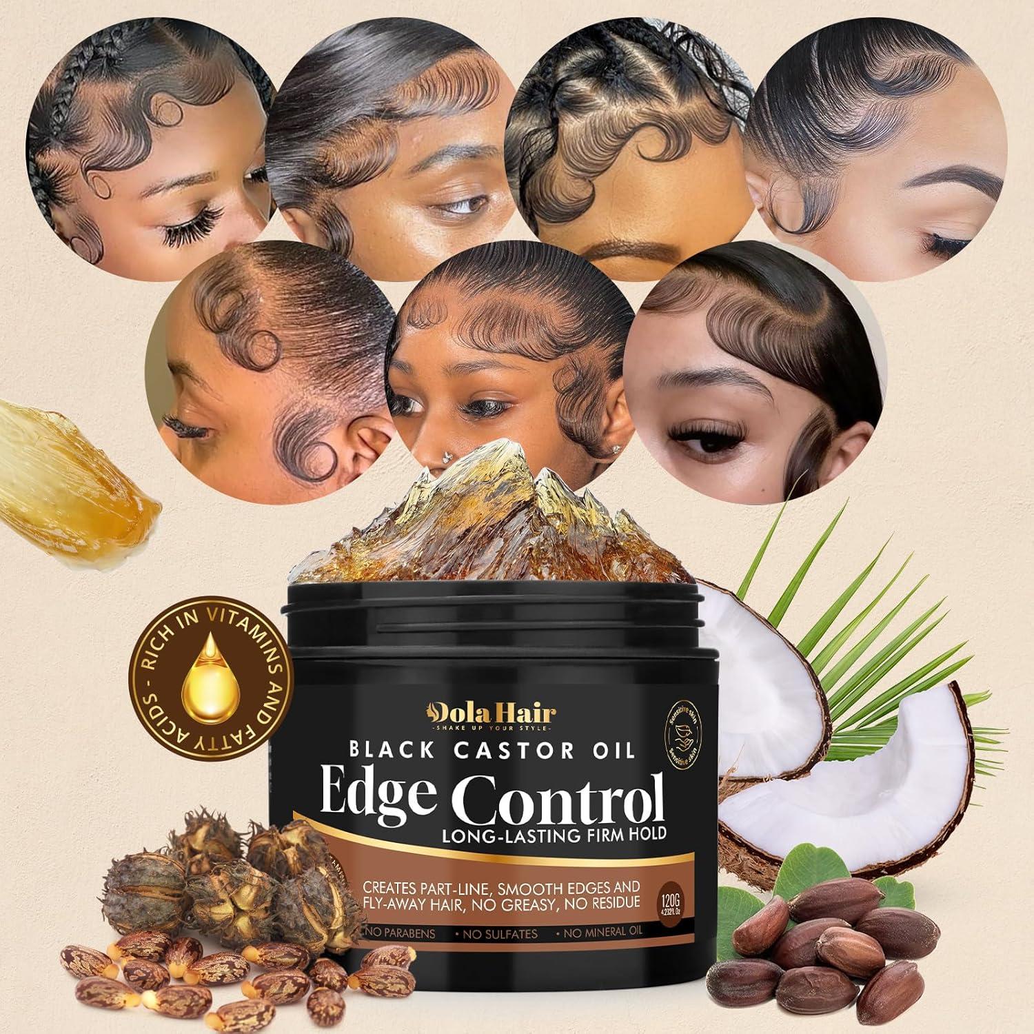 Gel de Control de Bordes Dolahair 180g Fijación Firme Sin Escamas