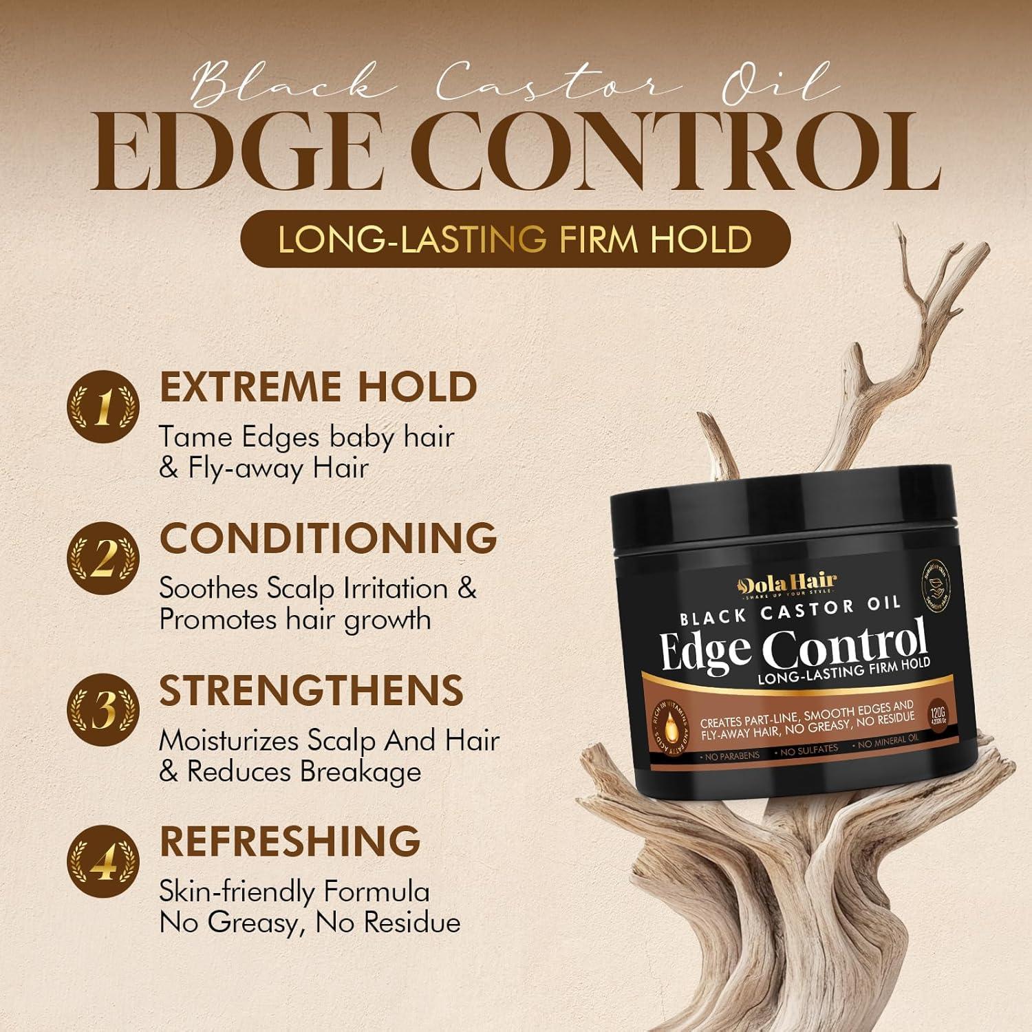 Gel de Control de Bordes Dolahair 180g Fijación Firme Sin Escamas