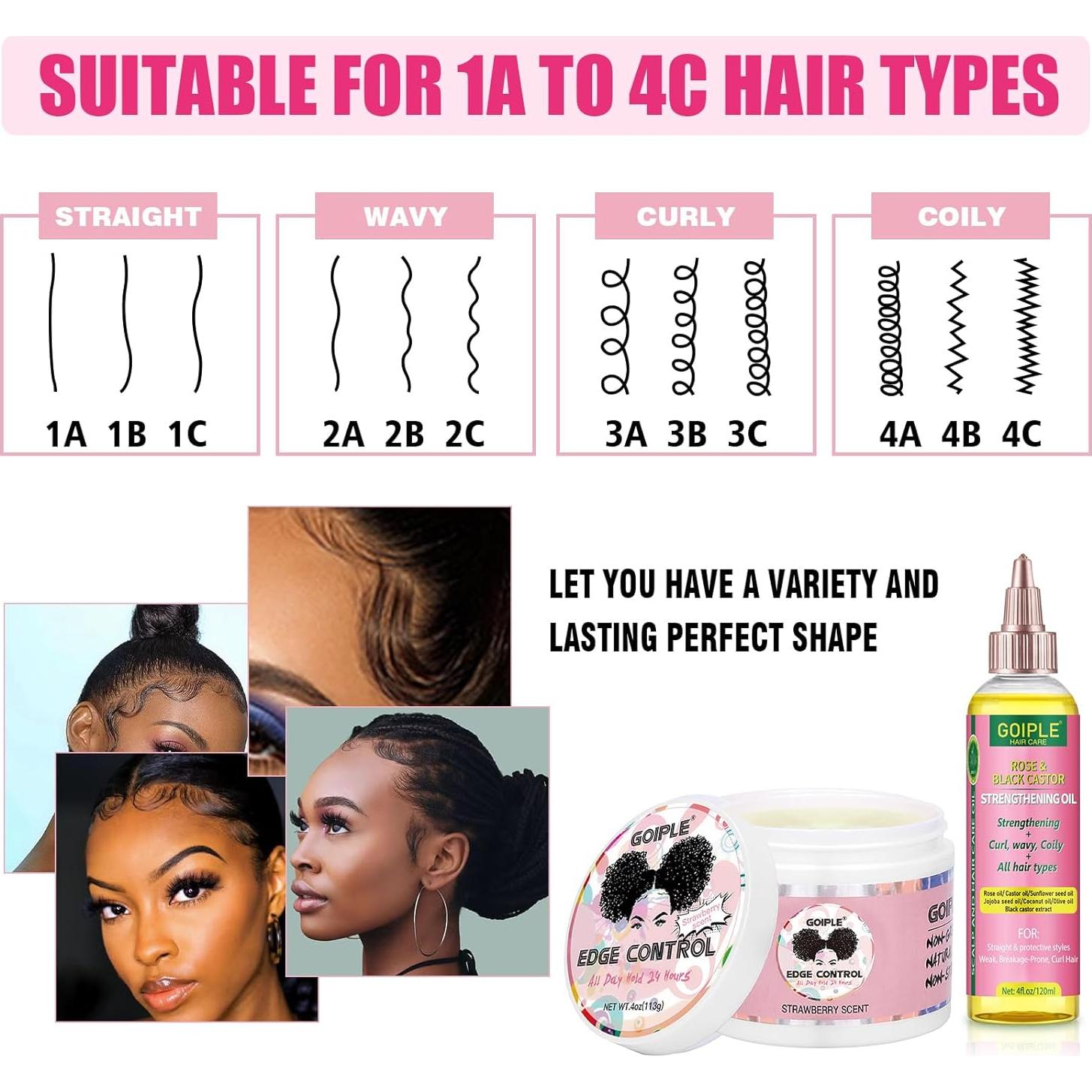 Kit de Estilizado Goiple 7pcs: Cera de Control de Bordes y Aceite