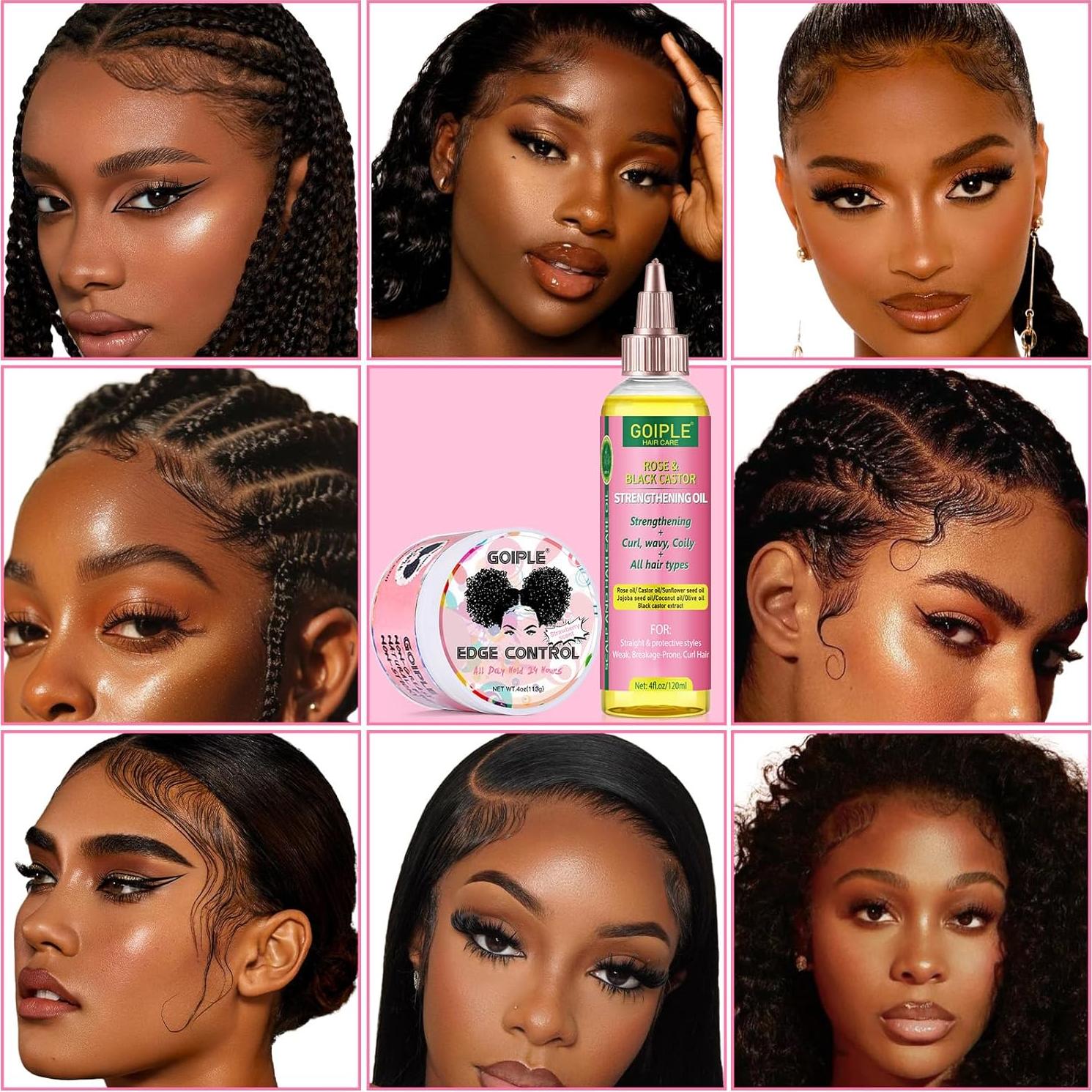 Kit de Estilizado Goiple 7pcs: Cera de Control de Bordes y Aceite