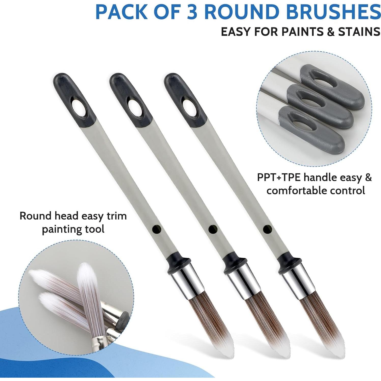 3 Pinceles Pequeños para Pintar Bordes Salbsever 21cm