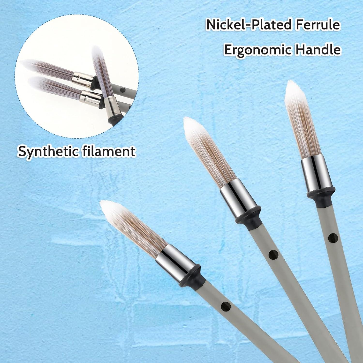 3 Pinceles Pequeños para Pintar Bordes Salbsever 21cm