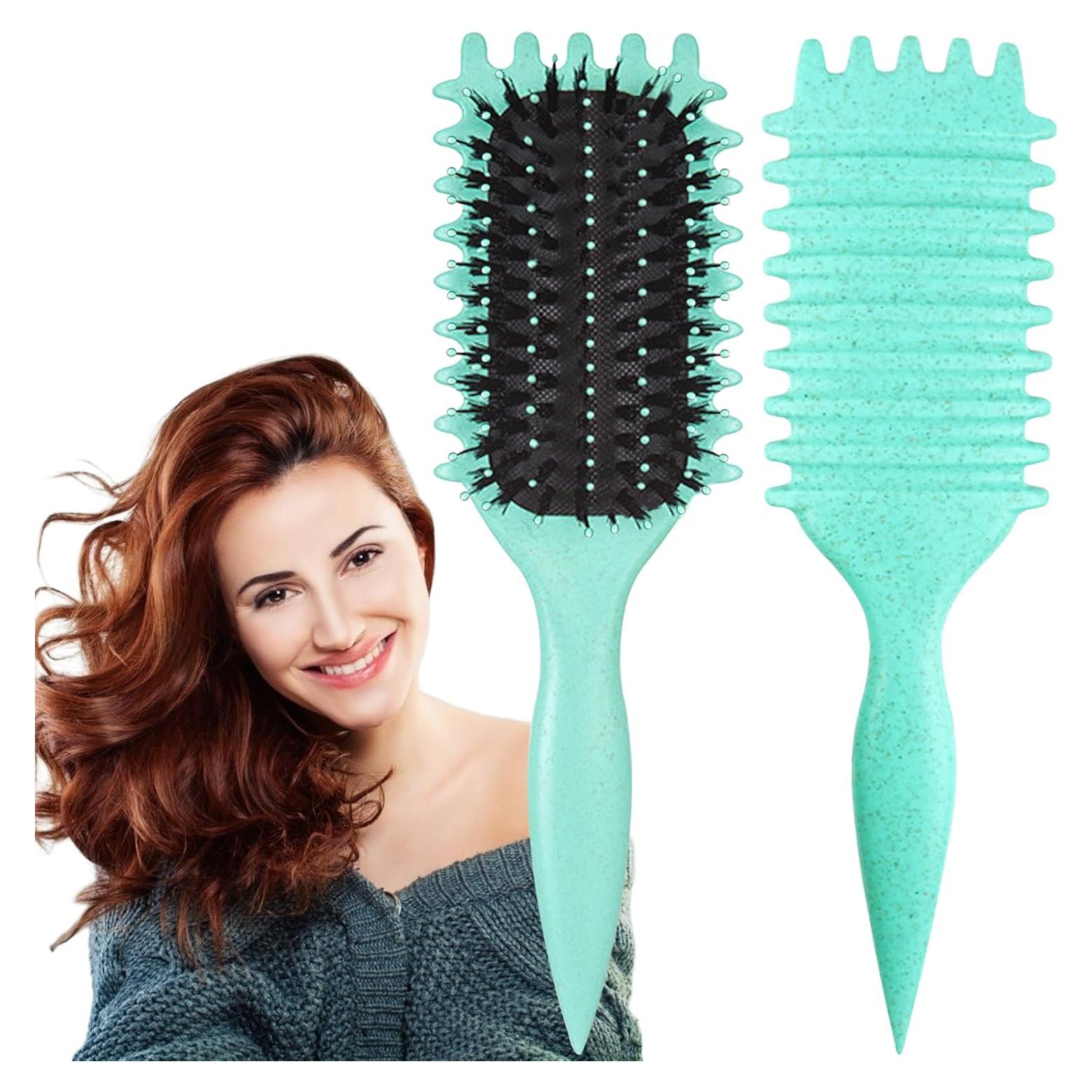 Cepillo Definidor de Rizos UVZNUMG Verde 27.1x9.3 cm