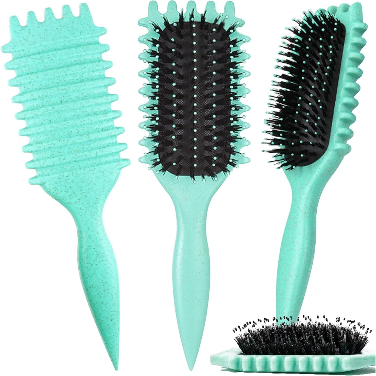 Cepillo Definidor de Rizos UVZNUMG Verde 27.1x9.3 cm