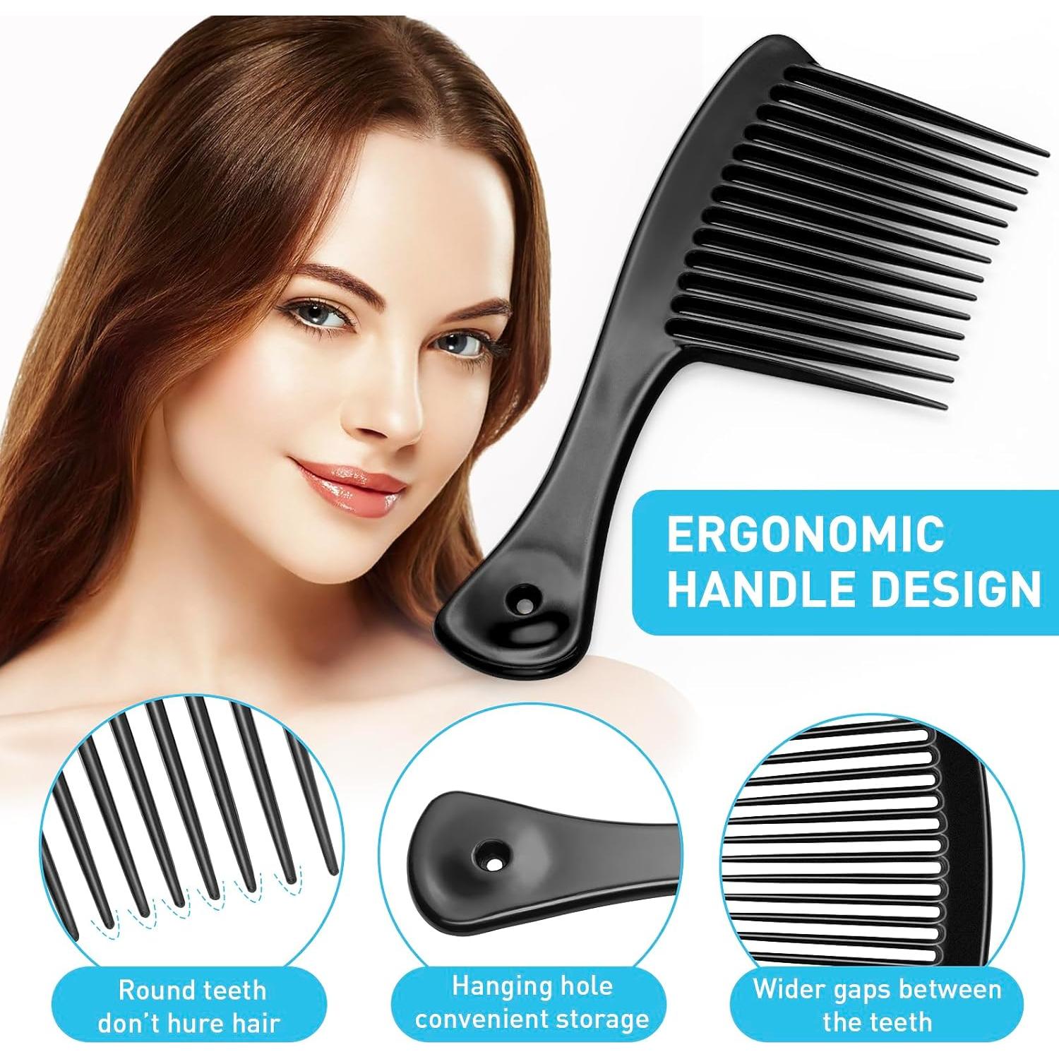 Peine de Dientes Anchos HDAJY para Cabello Rizado y Lacio