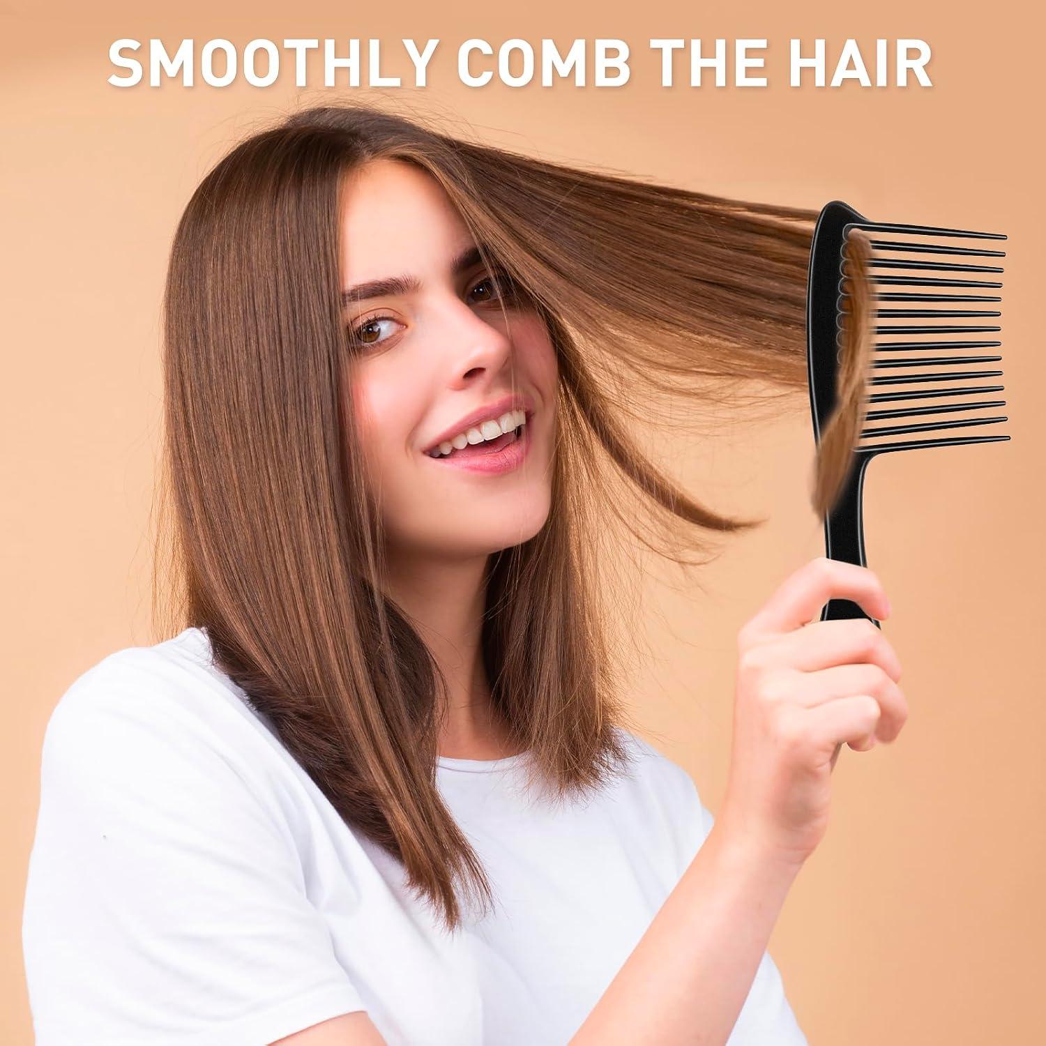 Peine de Dientes Anchos HDAJY para Cabello Rizado y Lacio