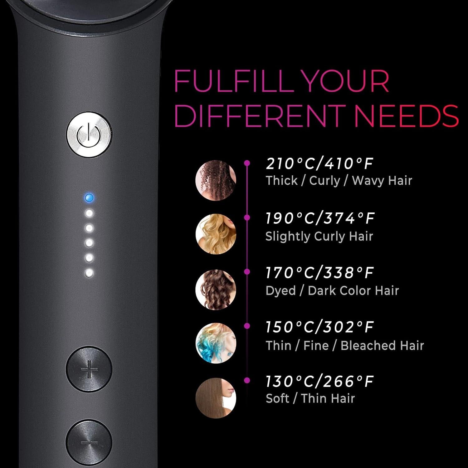 Cepillo Alisador TYMO Ring Negro 5 Temperaturas Calentamiento Rápido