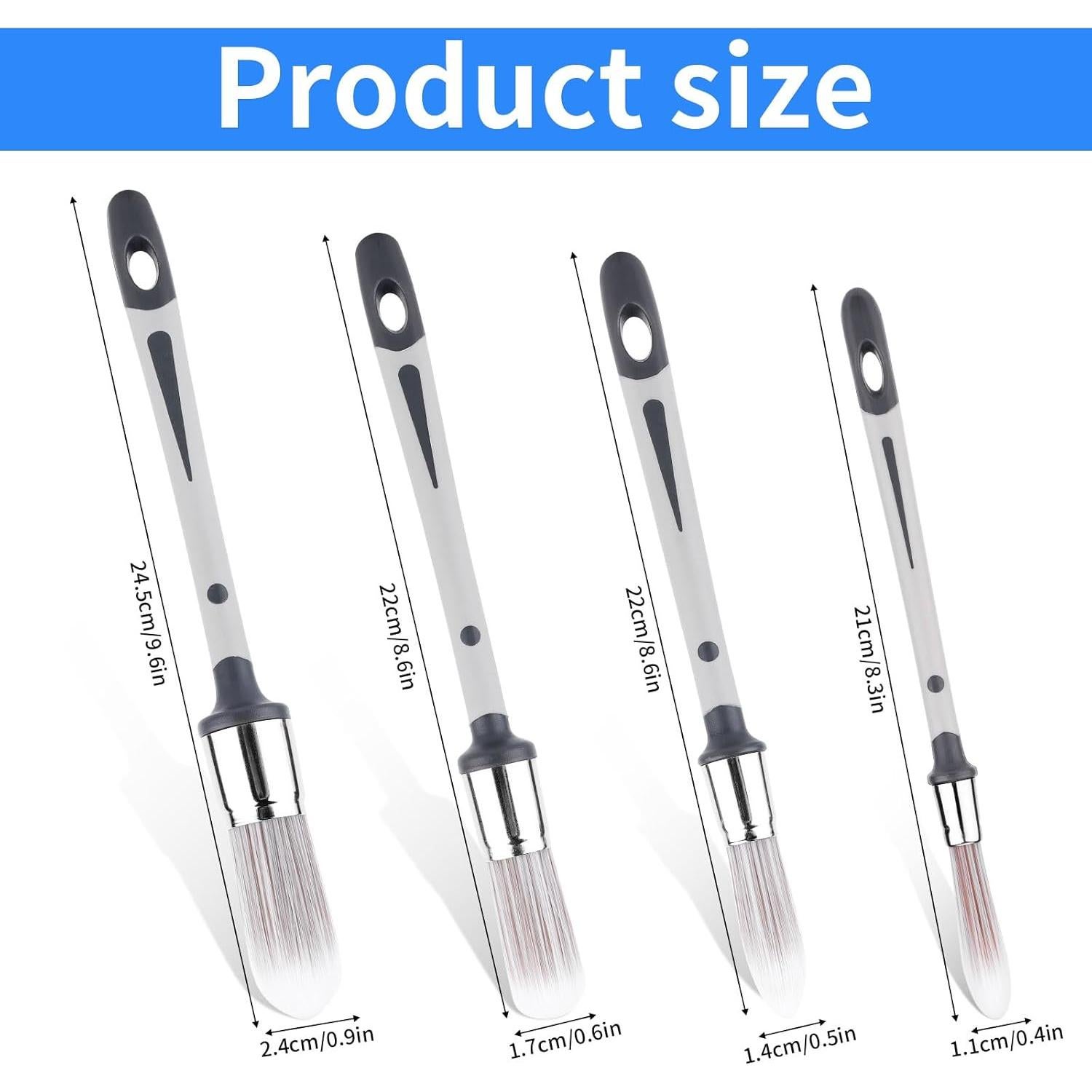 Juego de 4 Pinceles de Detalle BOXOB para Pintura en Esquinas