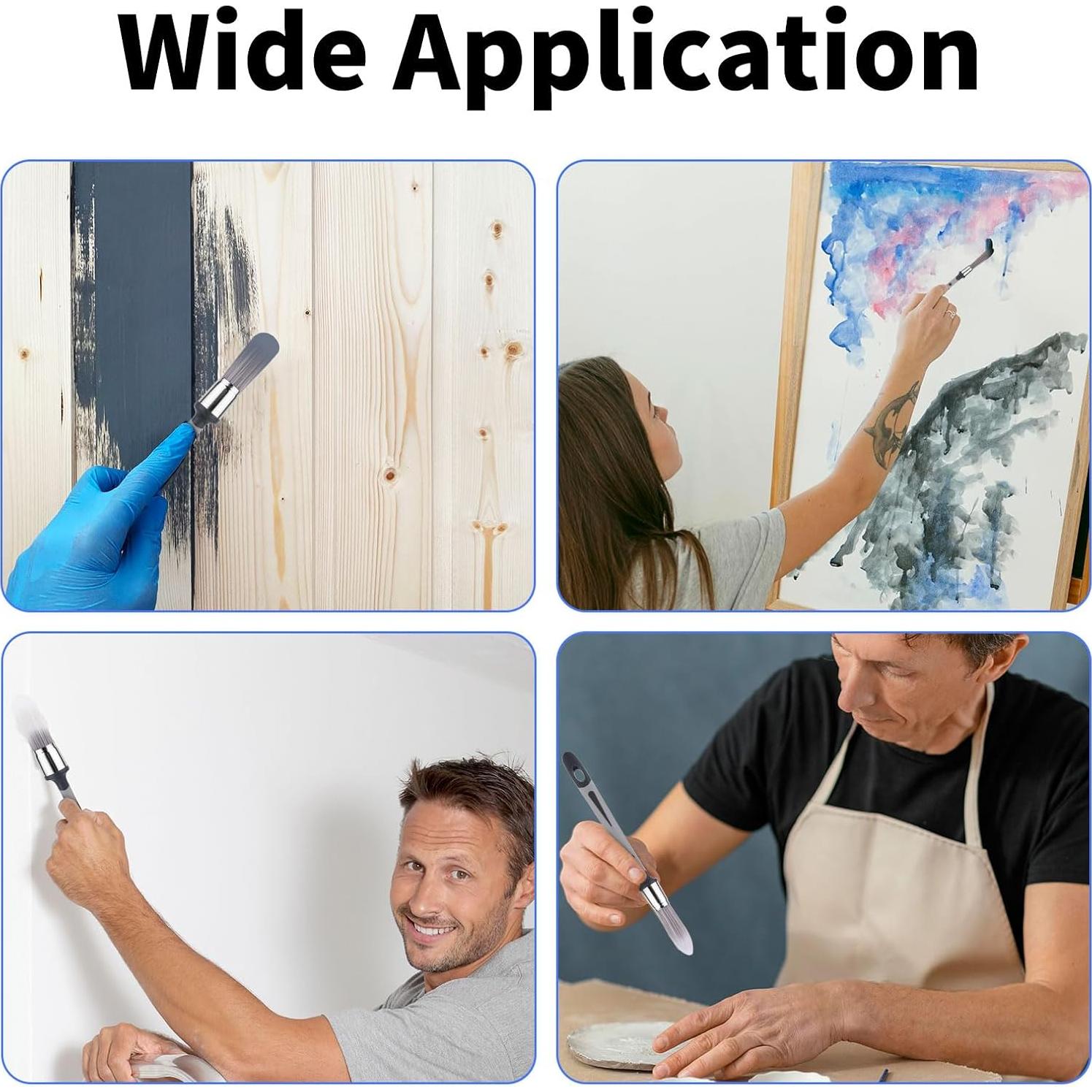 Juego de 4 Pinceles de Detalle BOXOB para Pintura en Esquinas