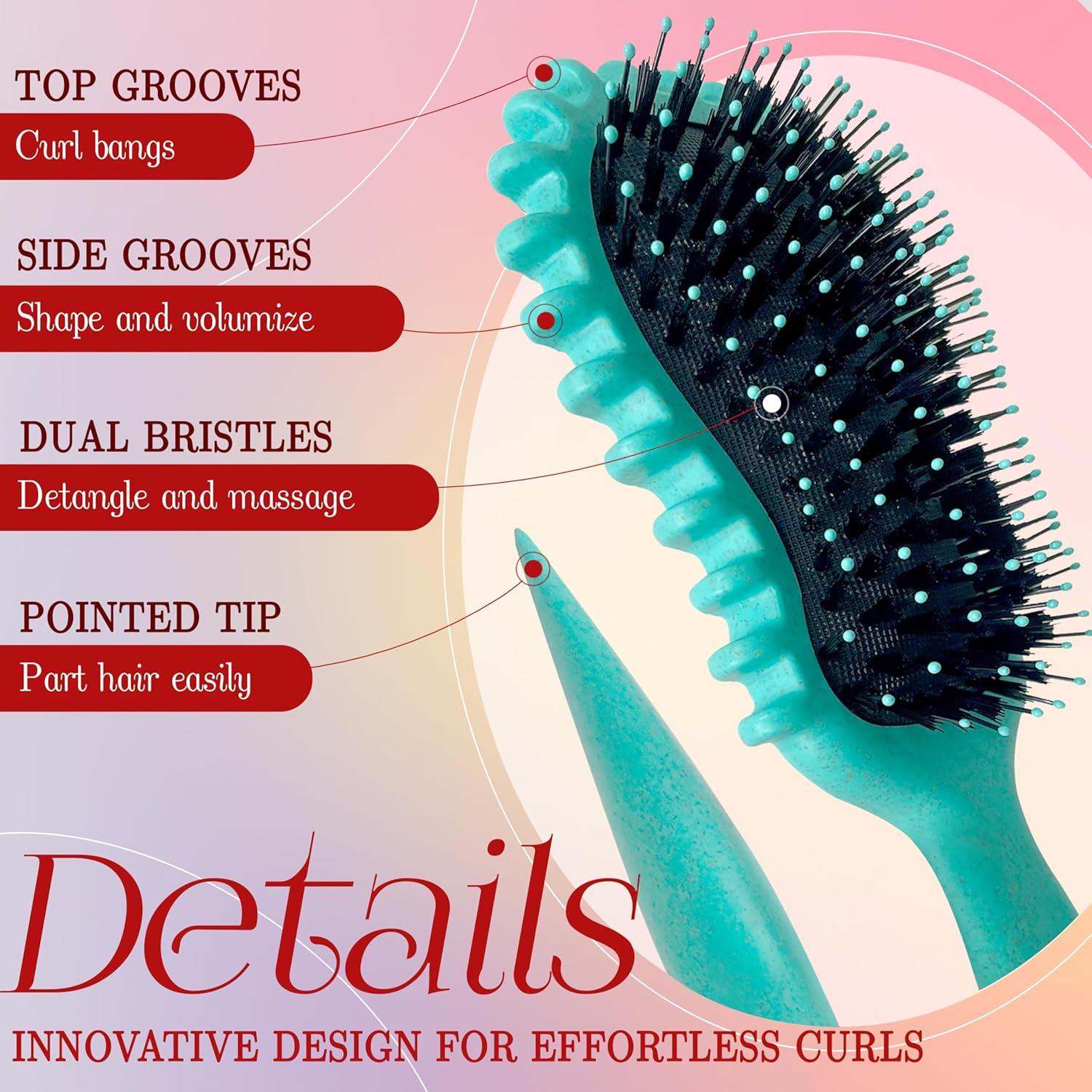 Cepillo Definidor Auralia para Cabello Rizado Verde 25.4cm