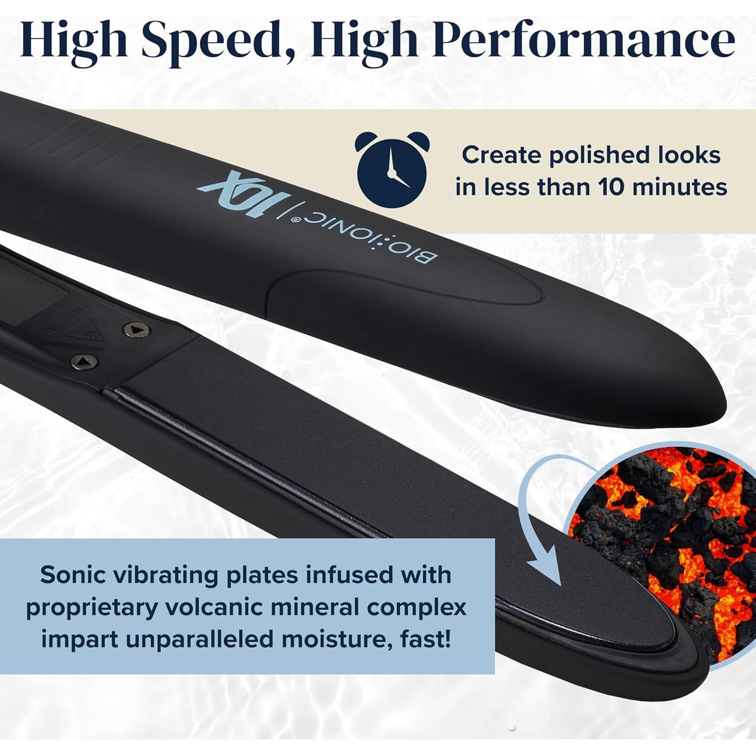 Plancha de Pelo Bio Ionic 10X 1" Calor Hidratante 232°C