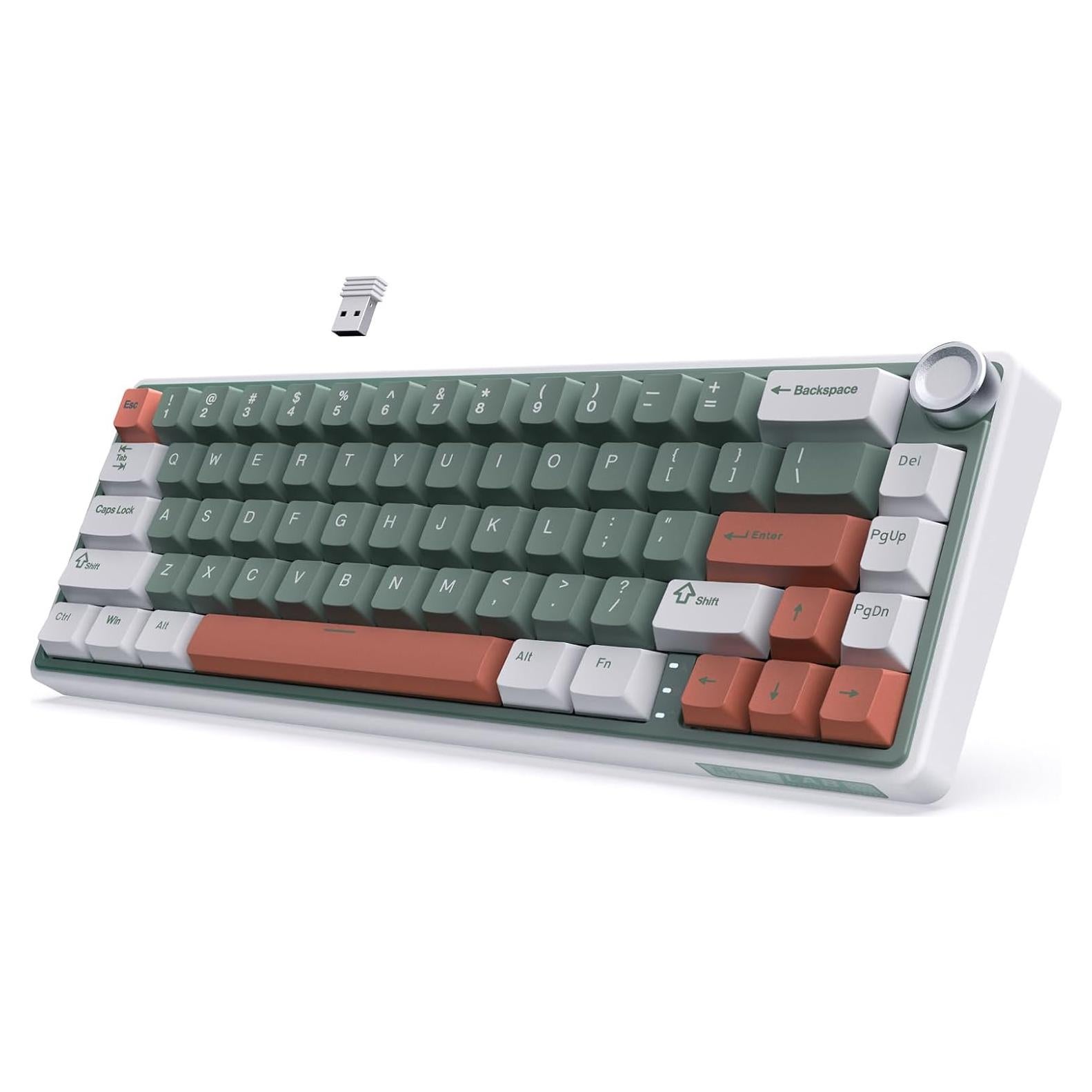 Teclado Mecánico RK Royal Kludge R65 Inalámbrico 60% Verde