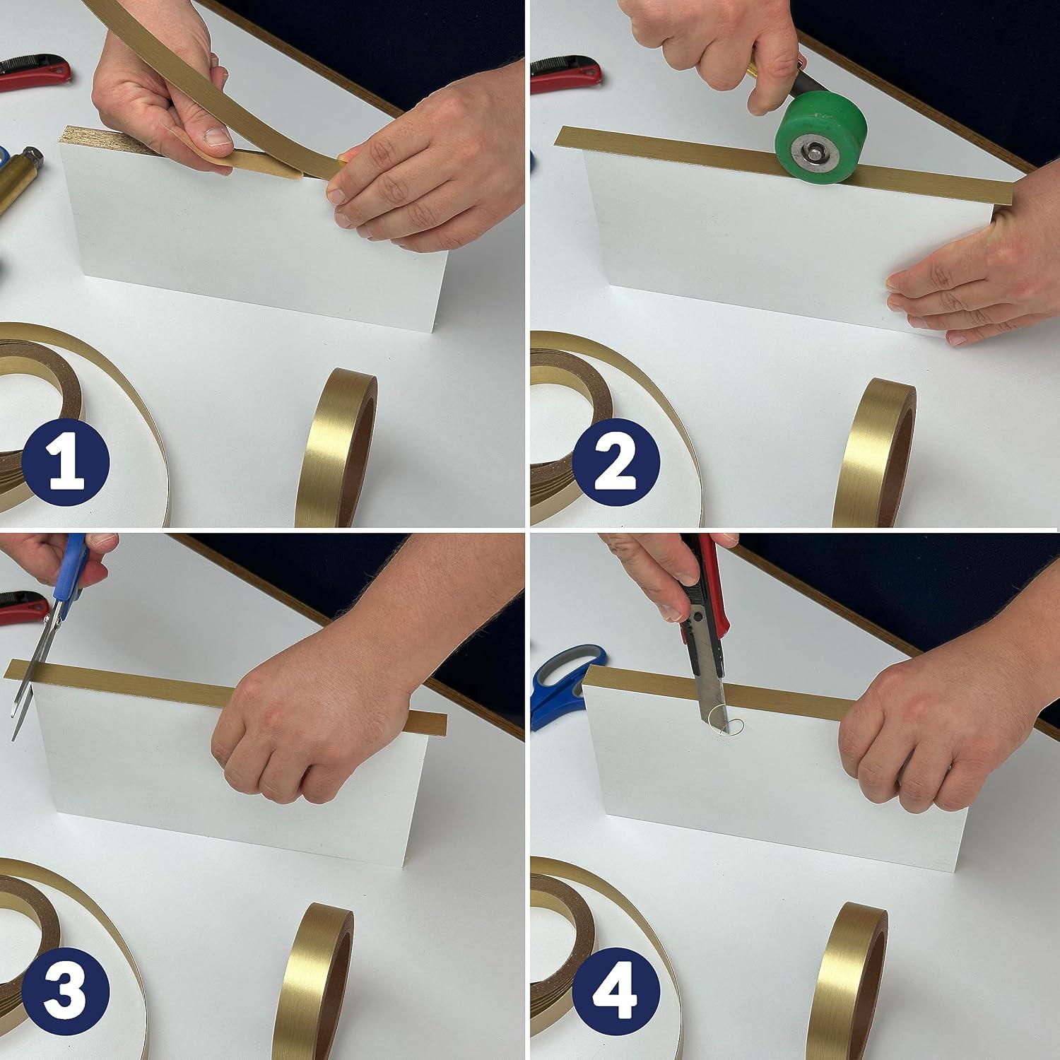 Banda de Biselado Dorado Cepillado PVC 1.27 cm x 15.24 m