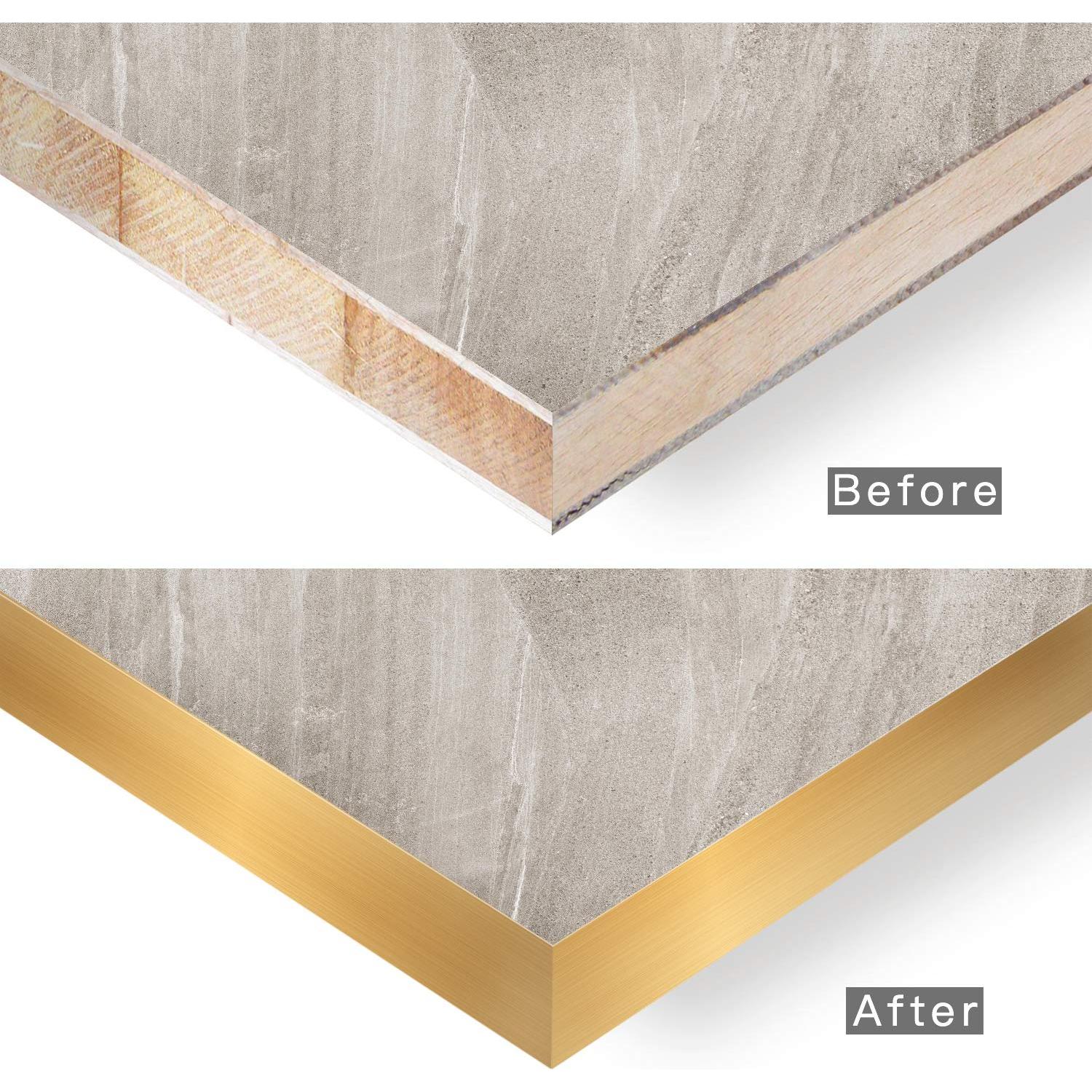 Banda de borde de PVC dorada ZYJT 3.81 cm x 7.62 m