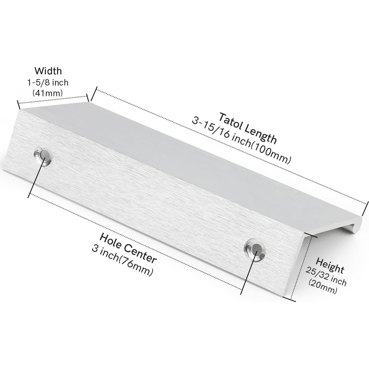 Tiradores de Gabinete Rergy 10 Unidades Níquel Cepillado 76mm