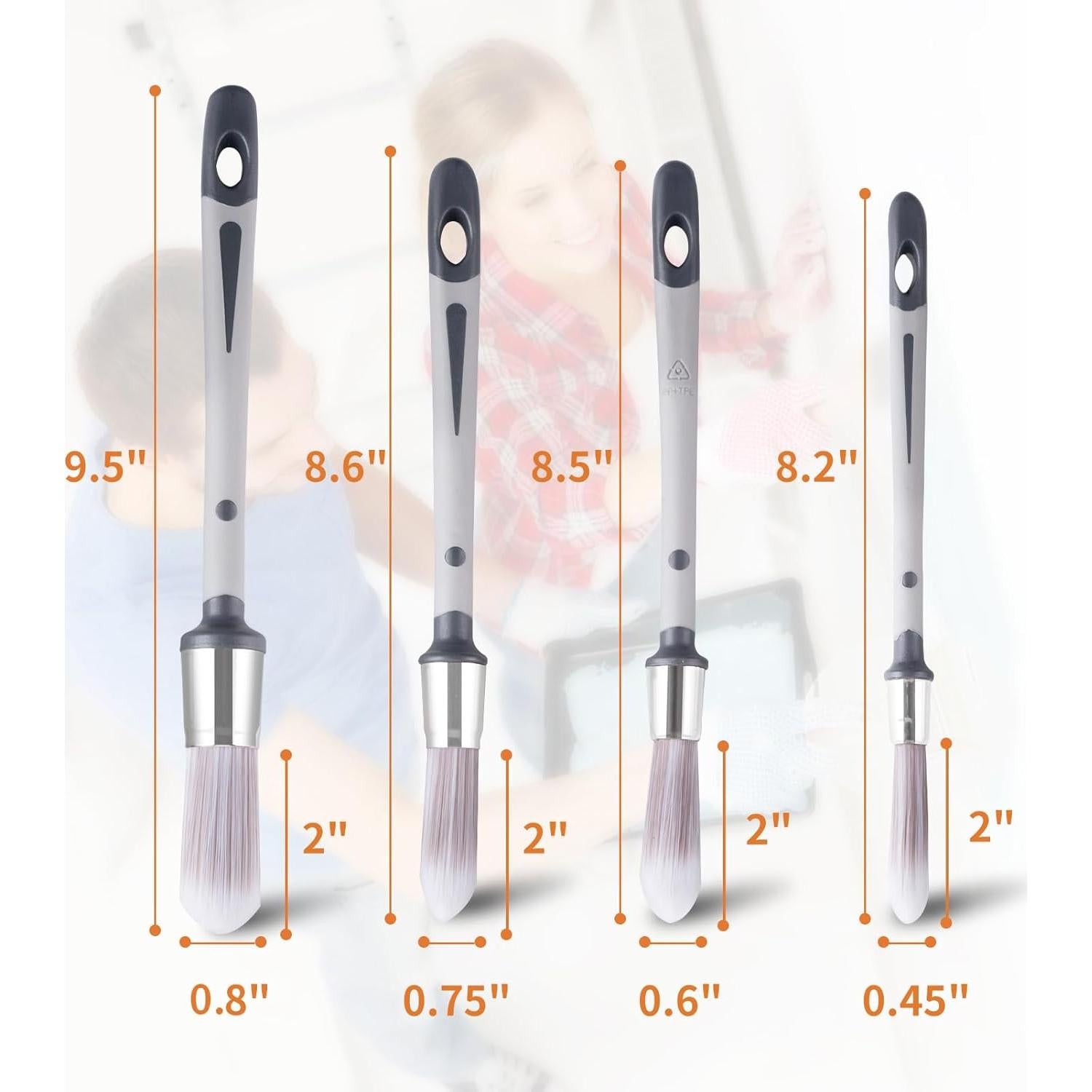 Brochas de Pintura de Bordes Wesquer 4pack 1.14-2.03 cm