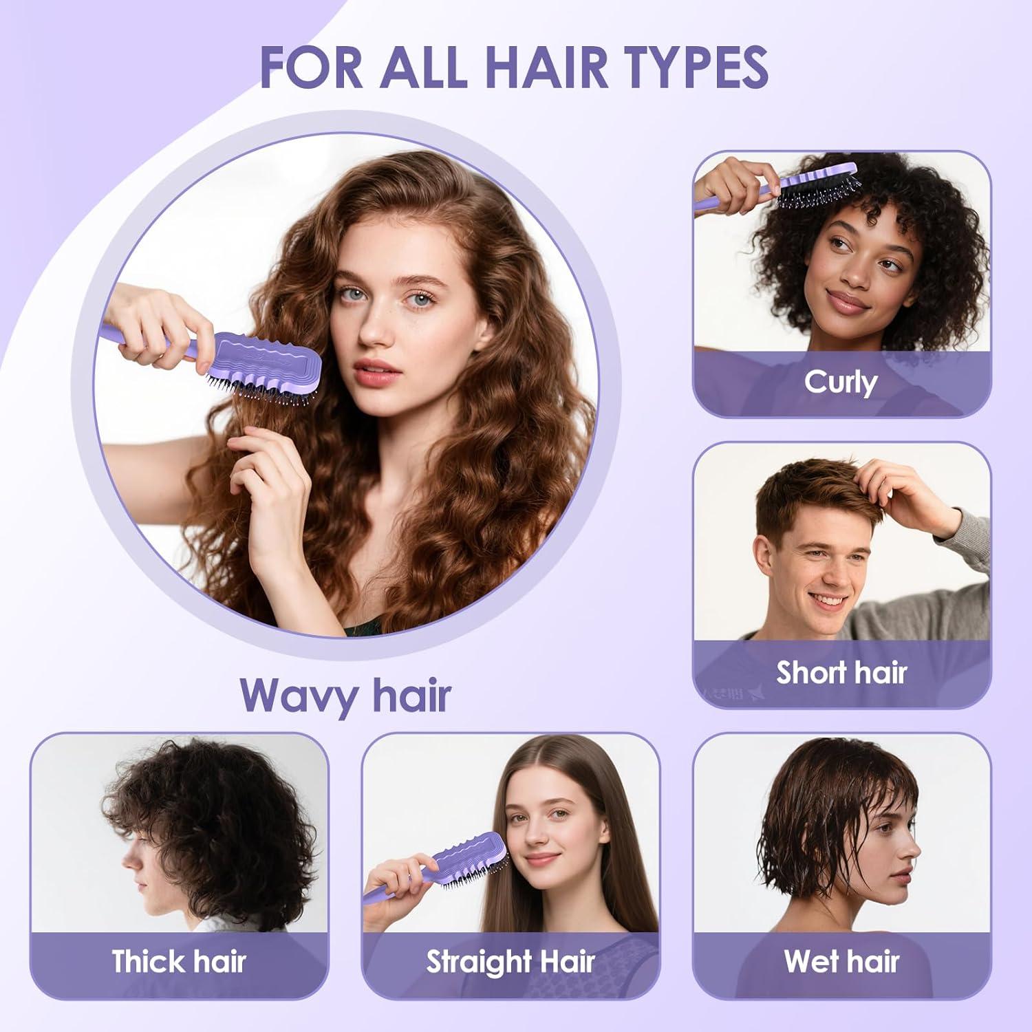 Cepillo Definidor de Rizos QUWHE - Para Cabello Húmedo 24.89x6.91cm