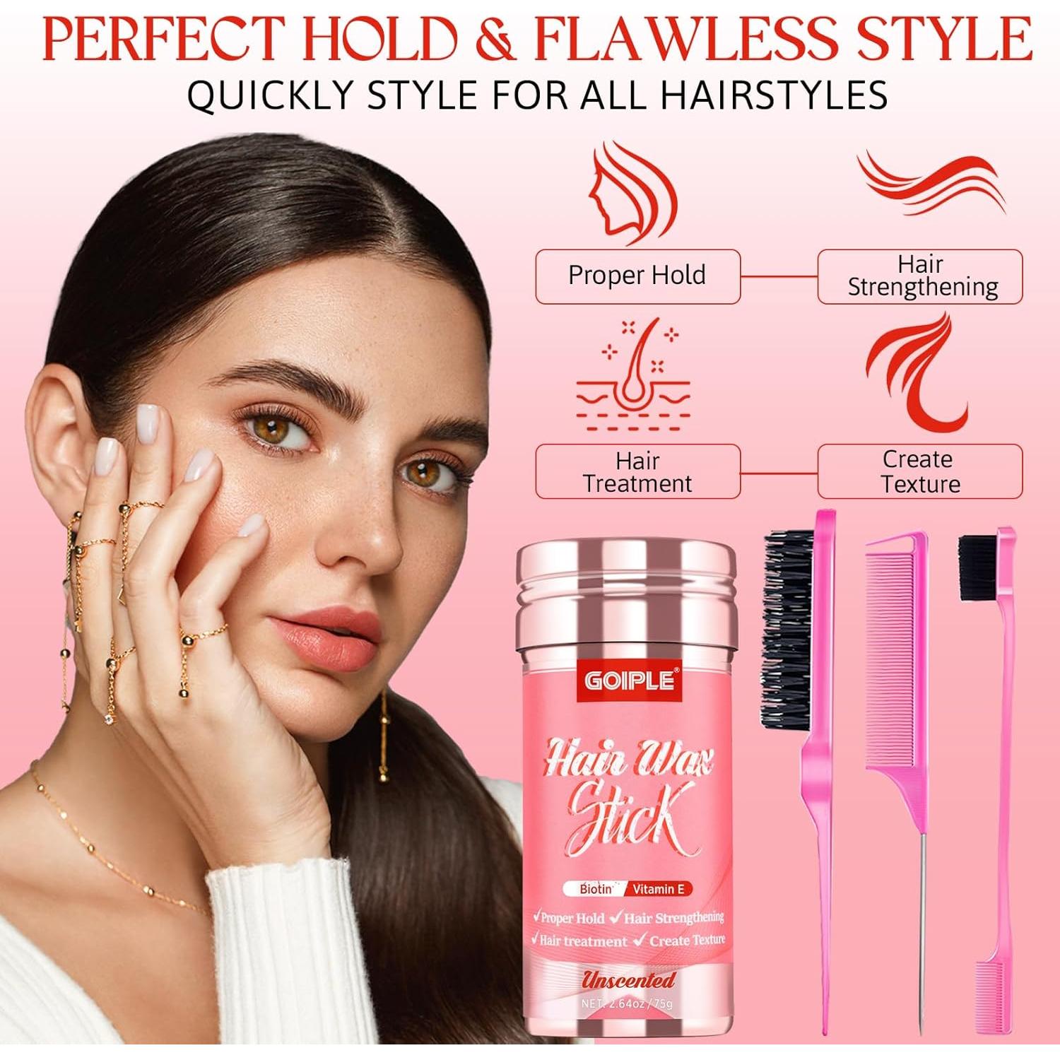 Set de Barra de Cera para Cabello Goiple 75g + Cepillos 4pcs