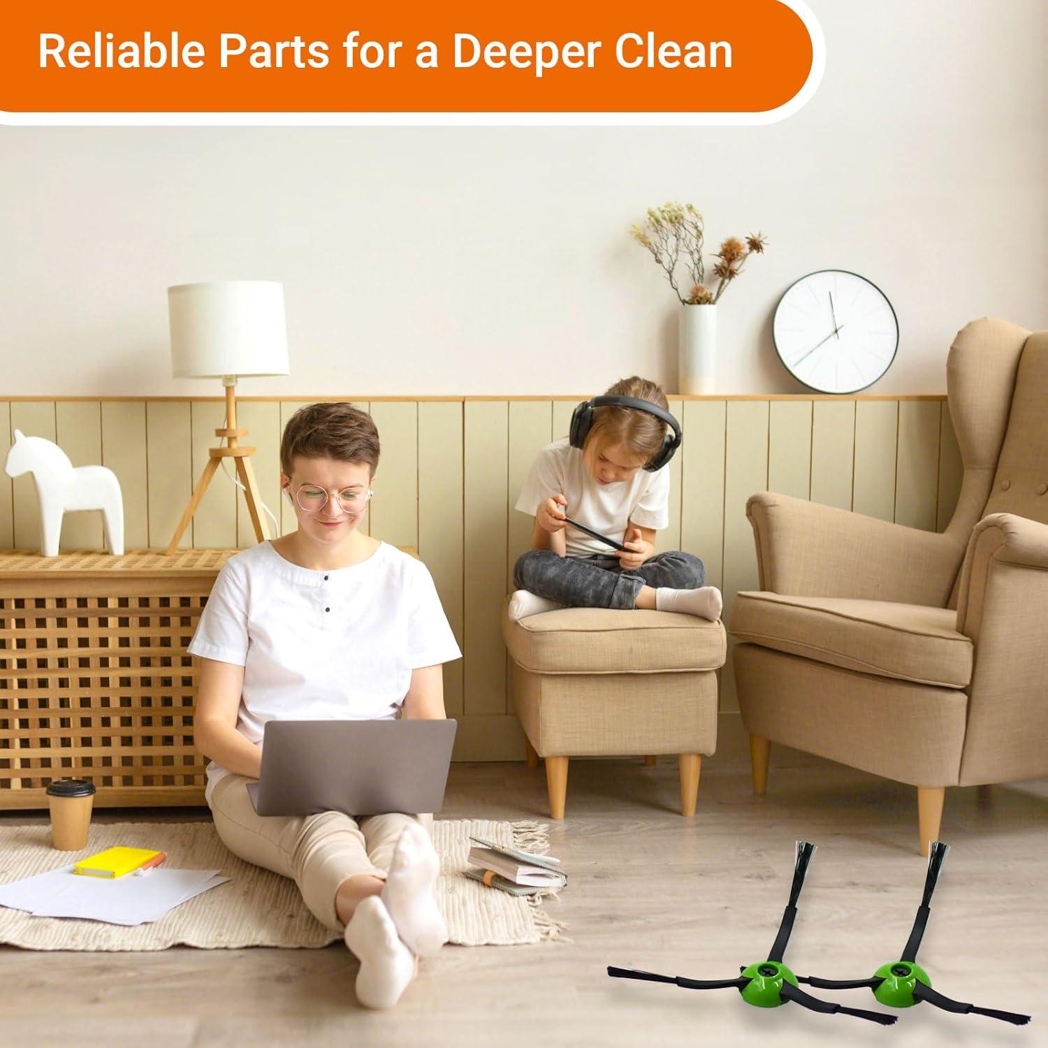 Cepillos Laterales Negros Yojolee para iRobot Roomba - 6 Piezas
