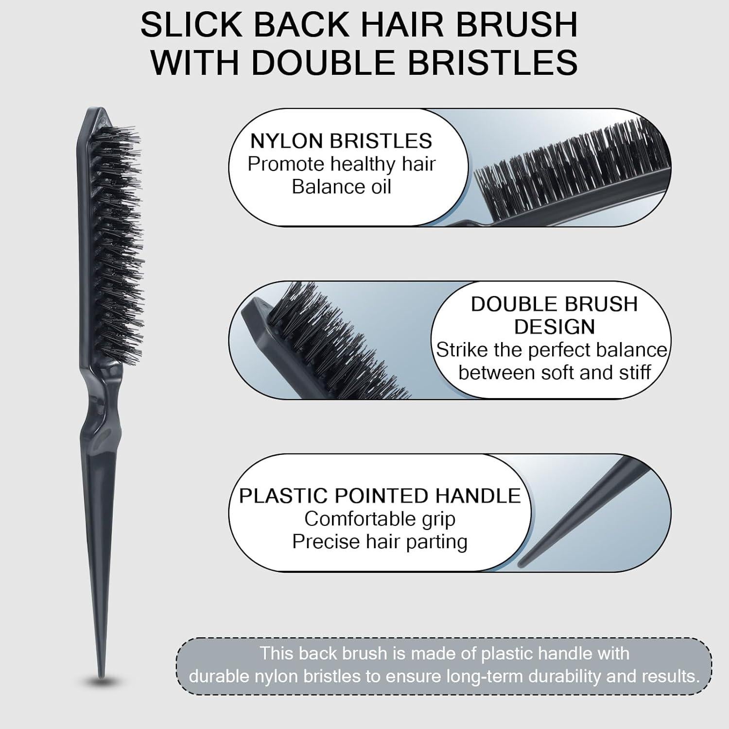 Cepillo para Teasing SIMPOR HF0005 Negro con Cerdas de Nylon